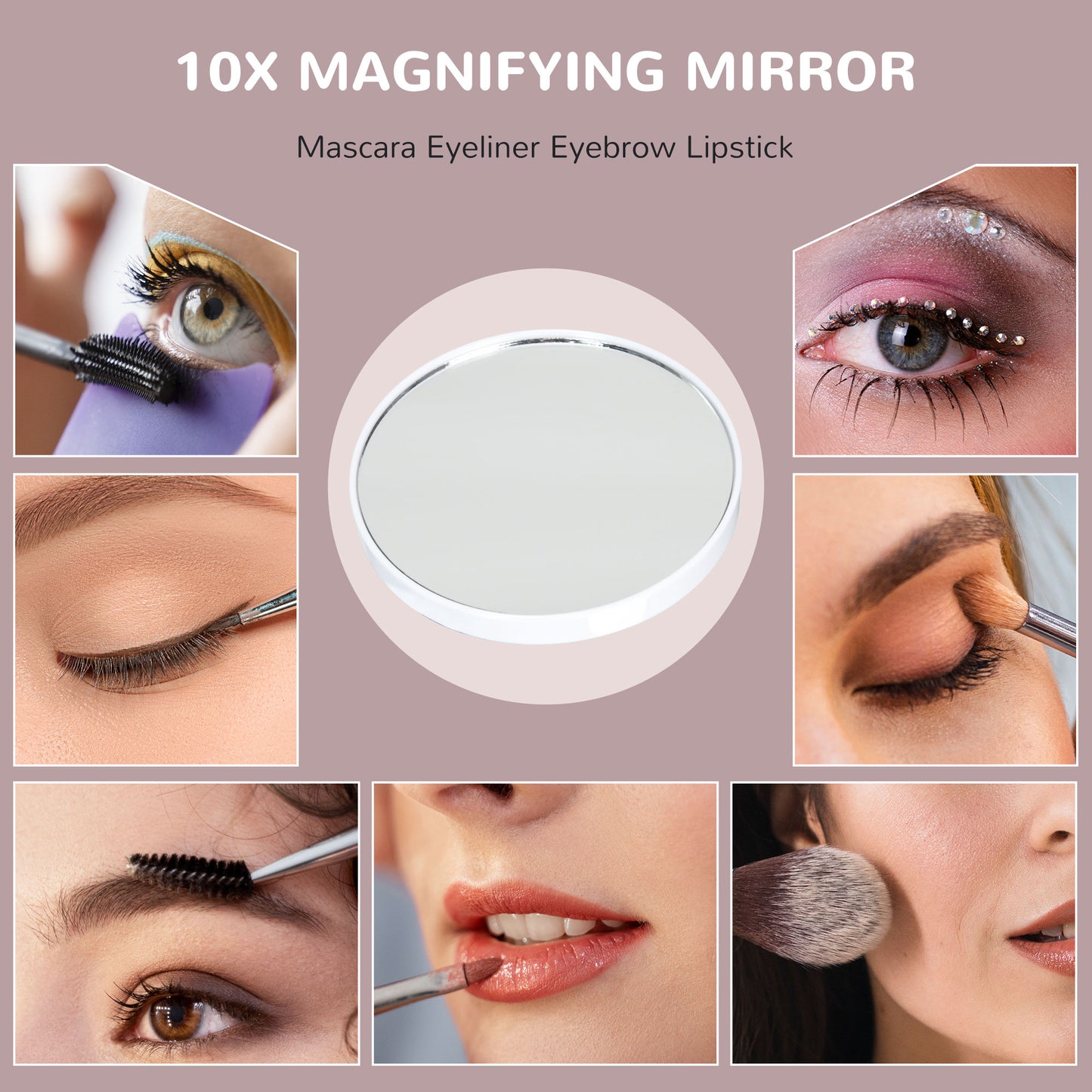 HOMCOM Hollywood Vanity Mirror With Lights 80x62 cm Large Lighted Makeup Mirror 18 LED 10X Magnifying USB Charging Port