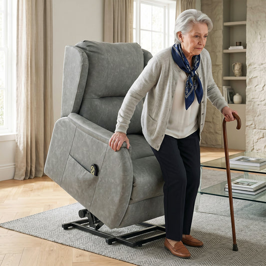 HOMCOM Power Lift Recliner Chair Dual Motor Electric Lift Chair For Elderly With Remote Control Grey