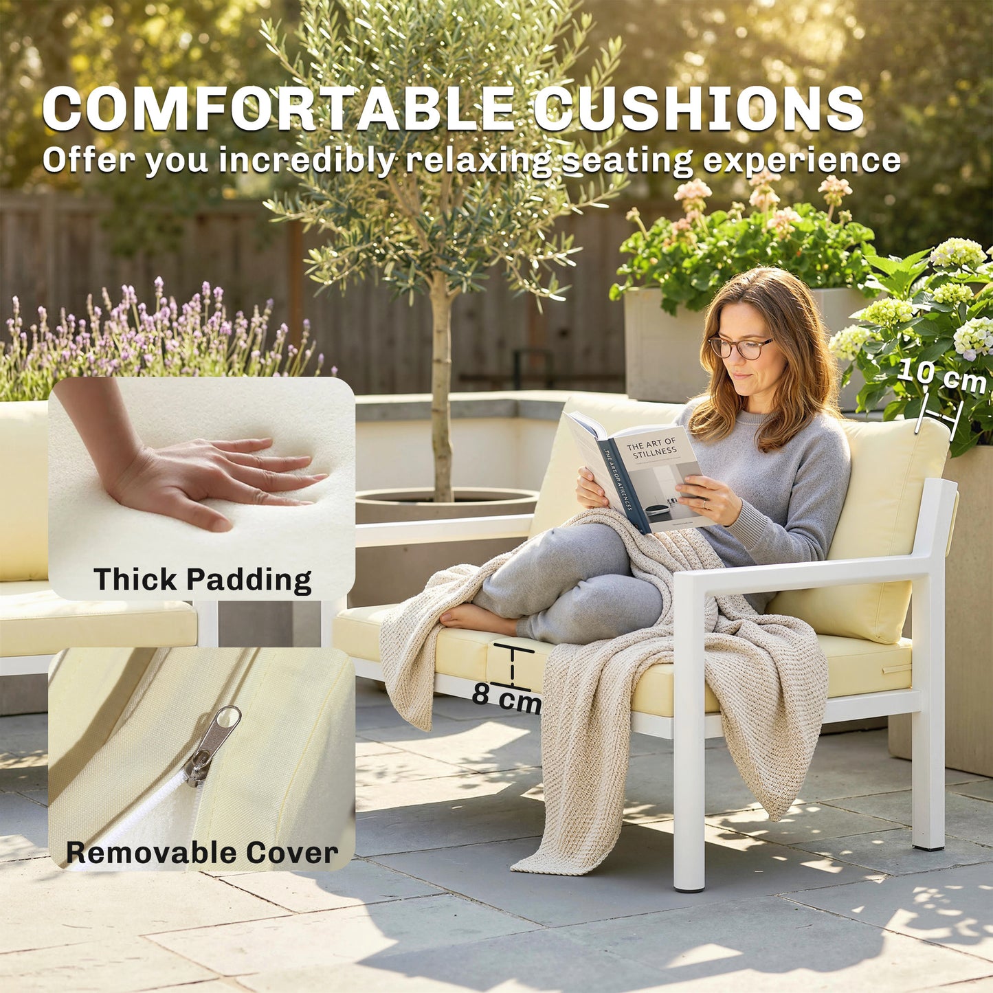Outsunny 4 Seater Rattan Garden Furniture Set With Armchairs Loveseat Coffee Table Cushions Brown