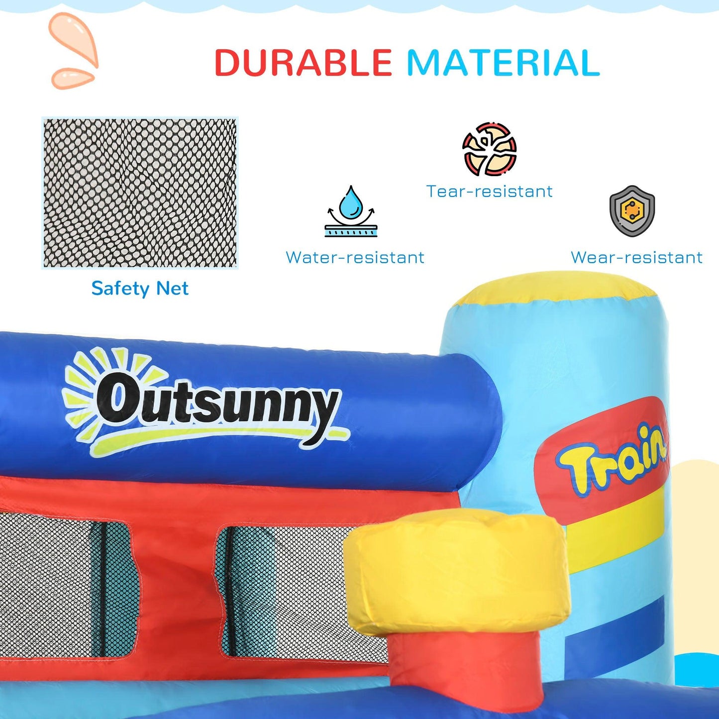 Outsunny 4 in 1 Kids Bouncy Castle W/ Slide Pool Trampoline Climbing Wall Blower - ALL4U RETAILER LTD