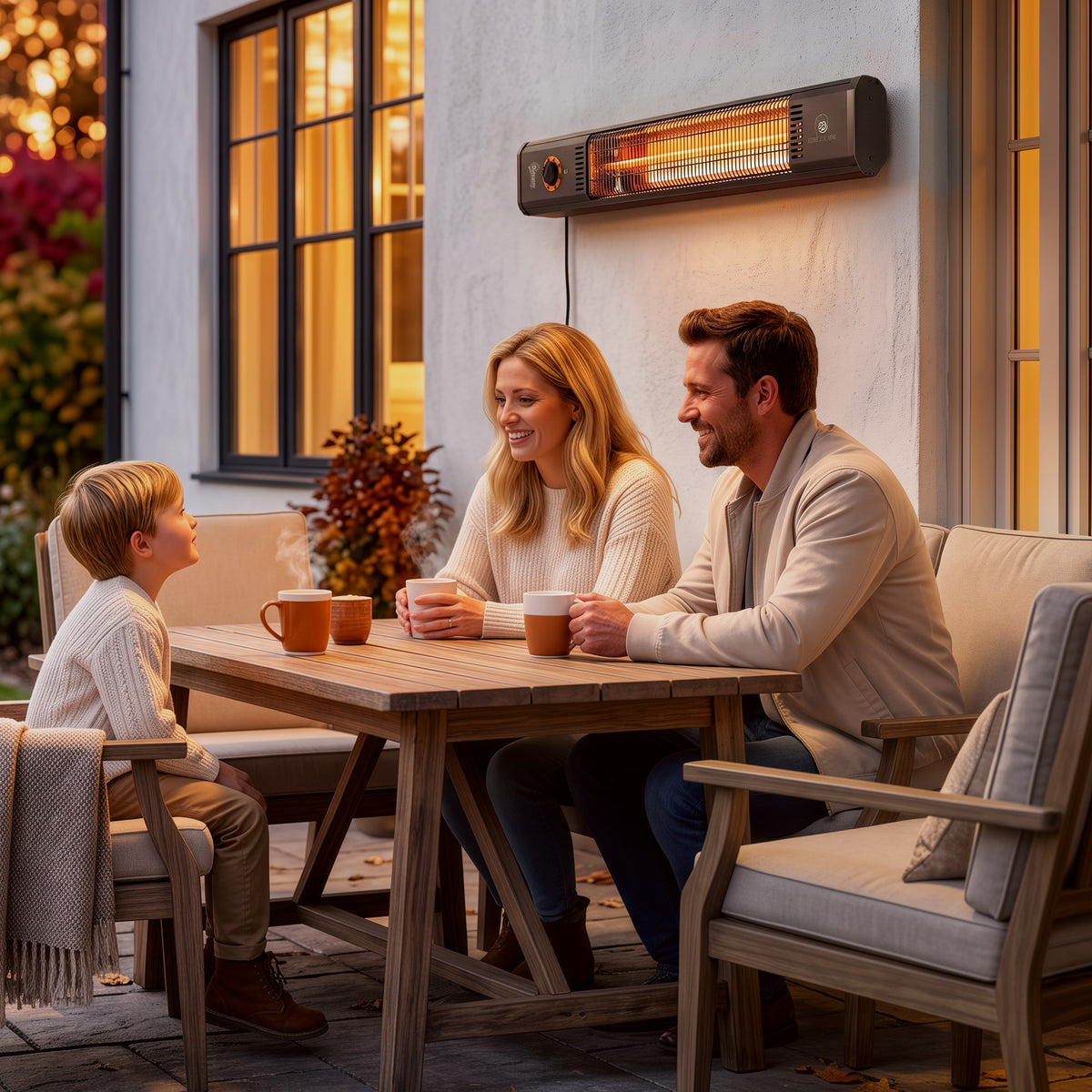 Outsunny 2000W Electric Infrared Patio Heater Wall Mount IP65 Black