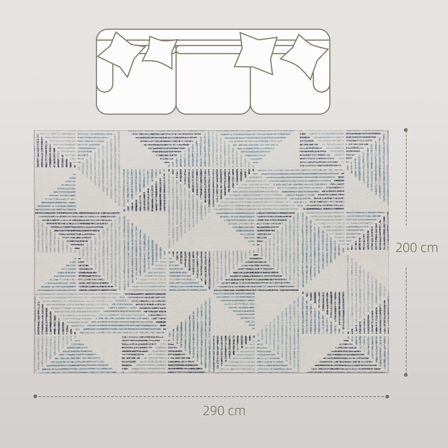 HOMCOM Modern Area Rug Geometric Pattern Non Slip Washable Soft Floor Carpet For Living Room 290 X 200 Cm Multi Colored