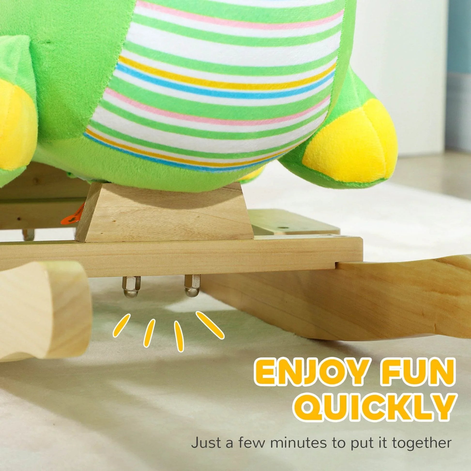 Green Plush Baby Rocking Dinosaur with Sounds and Safety Features for Toddlers 18-36 Months - ALL4U RETAILER LTD