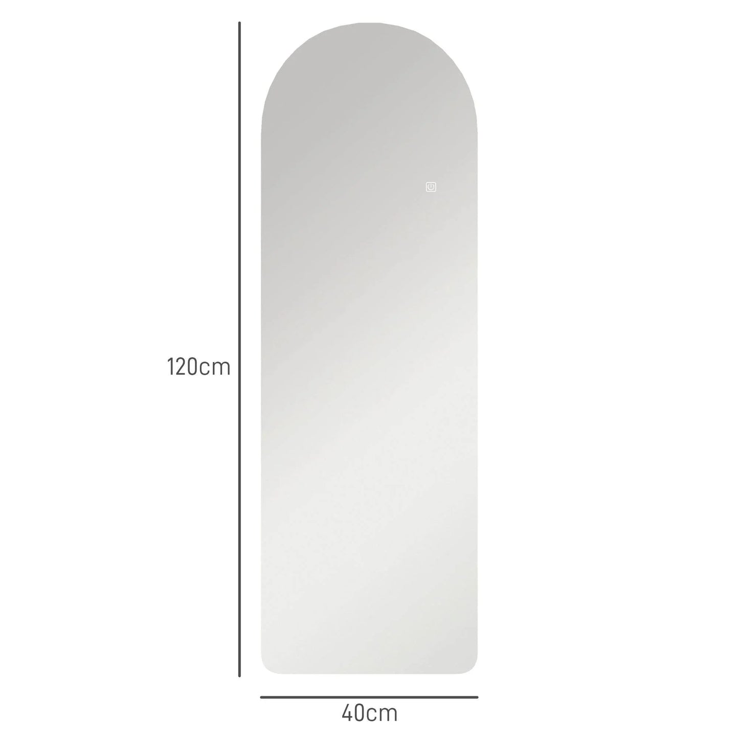 Illuminated Arch Floor Mirror with Adjustable LED Lights - 120 x 40cm - ALL4U RETAILER LTD
