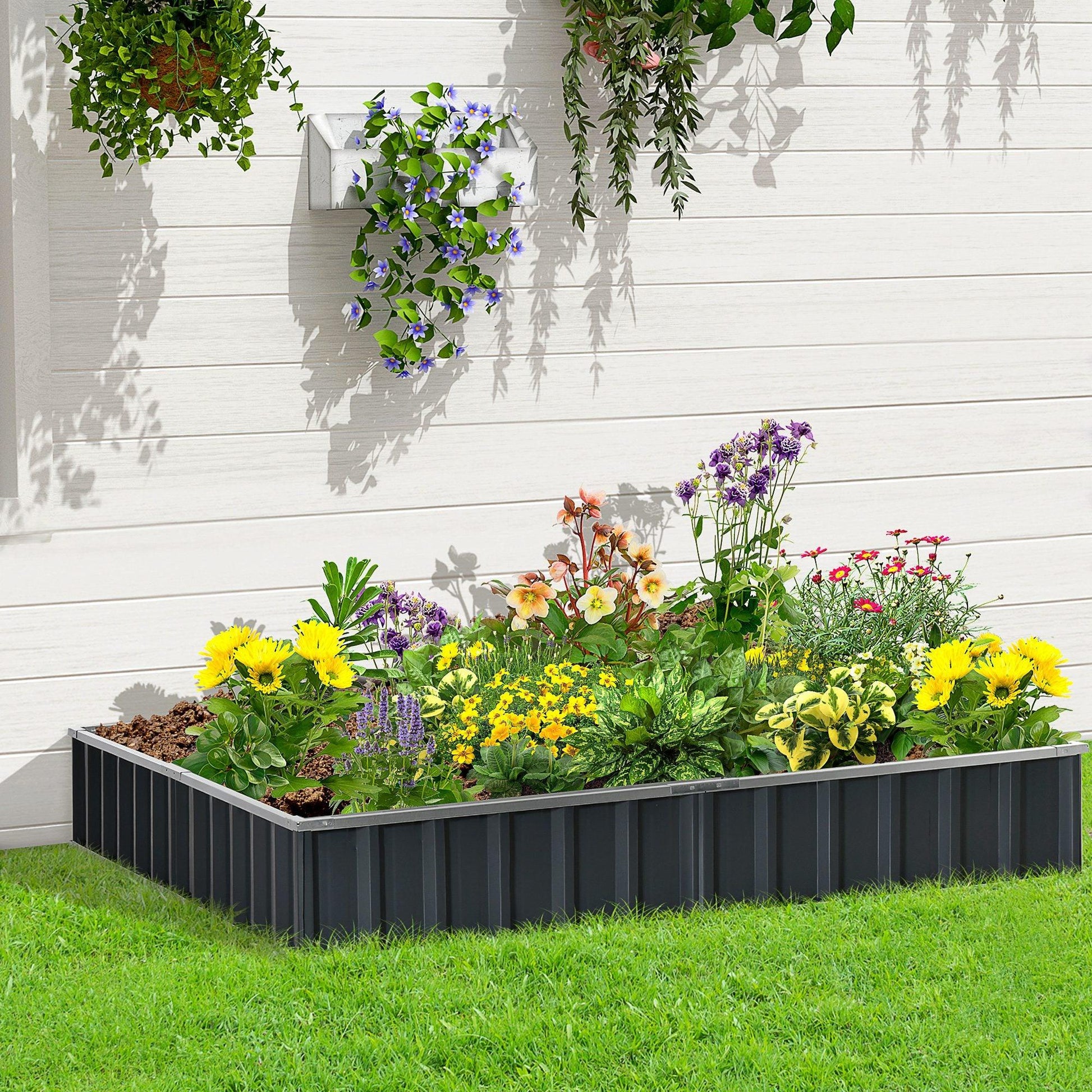 Outsunny Metal Raised Garden Bed Planter Box + Gloves, 258x90cm - ALL4U RETAILER LTD