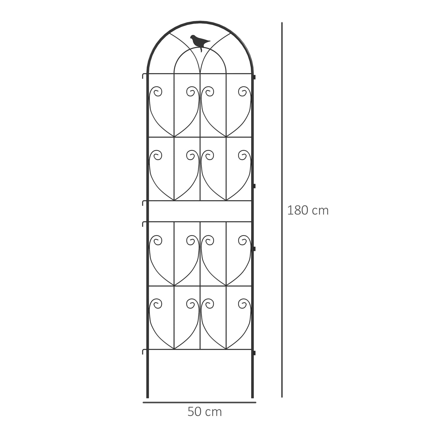 Outsunny Set Of 2 Garden Trellis Panels For Climbing Plants 180 X 50cm Weather Resistant Powder Coated Metal