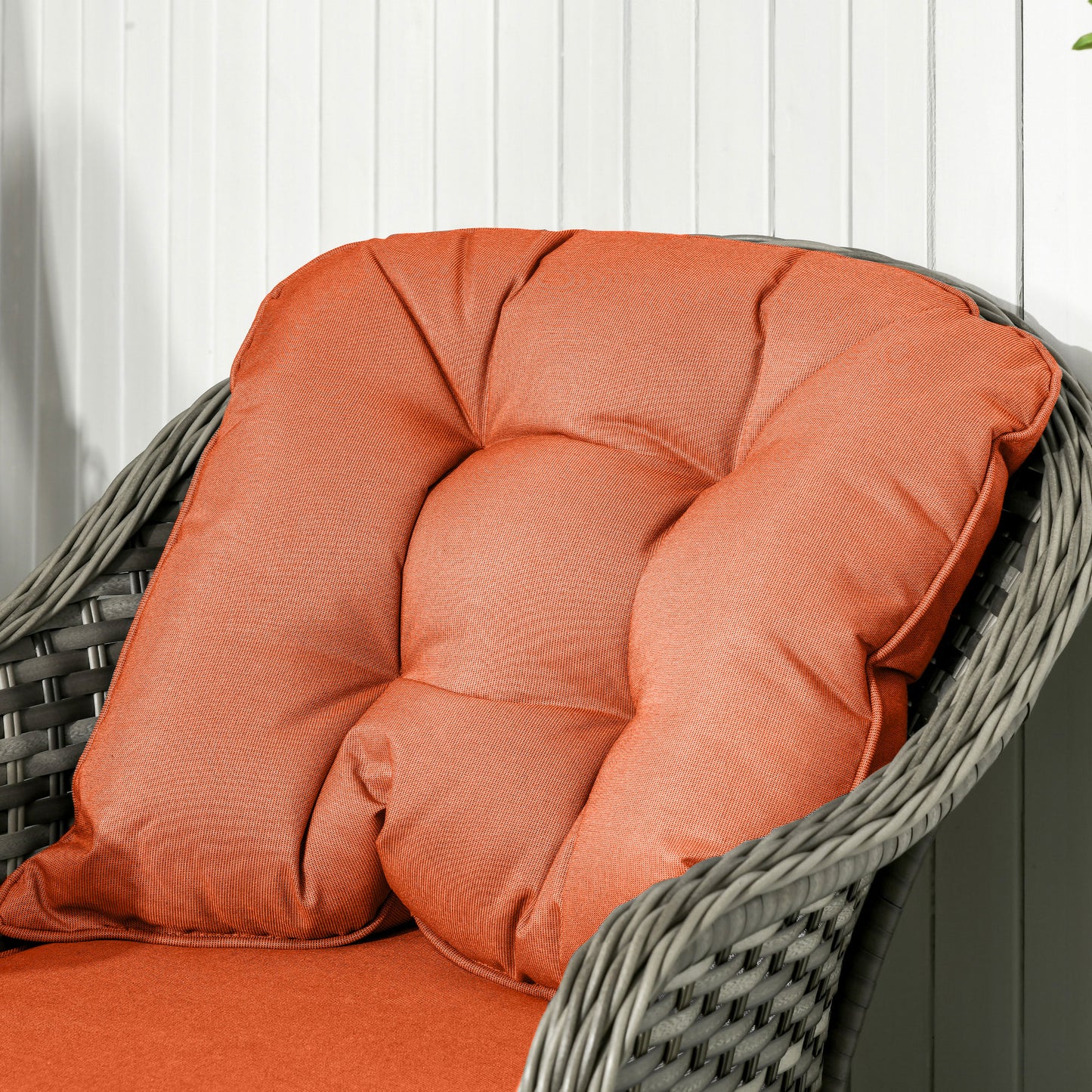 Outsunny Four Piece Rattan Sofa Set With Glass Top Table Orange Outdoor Garden Furniture