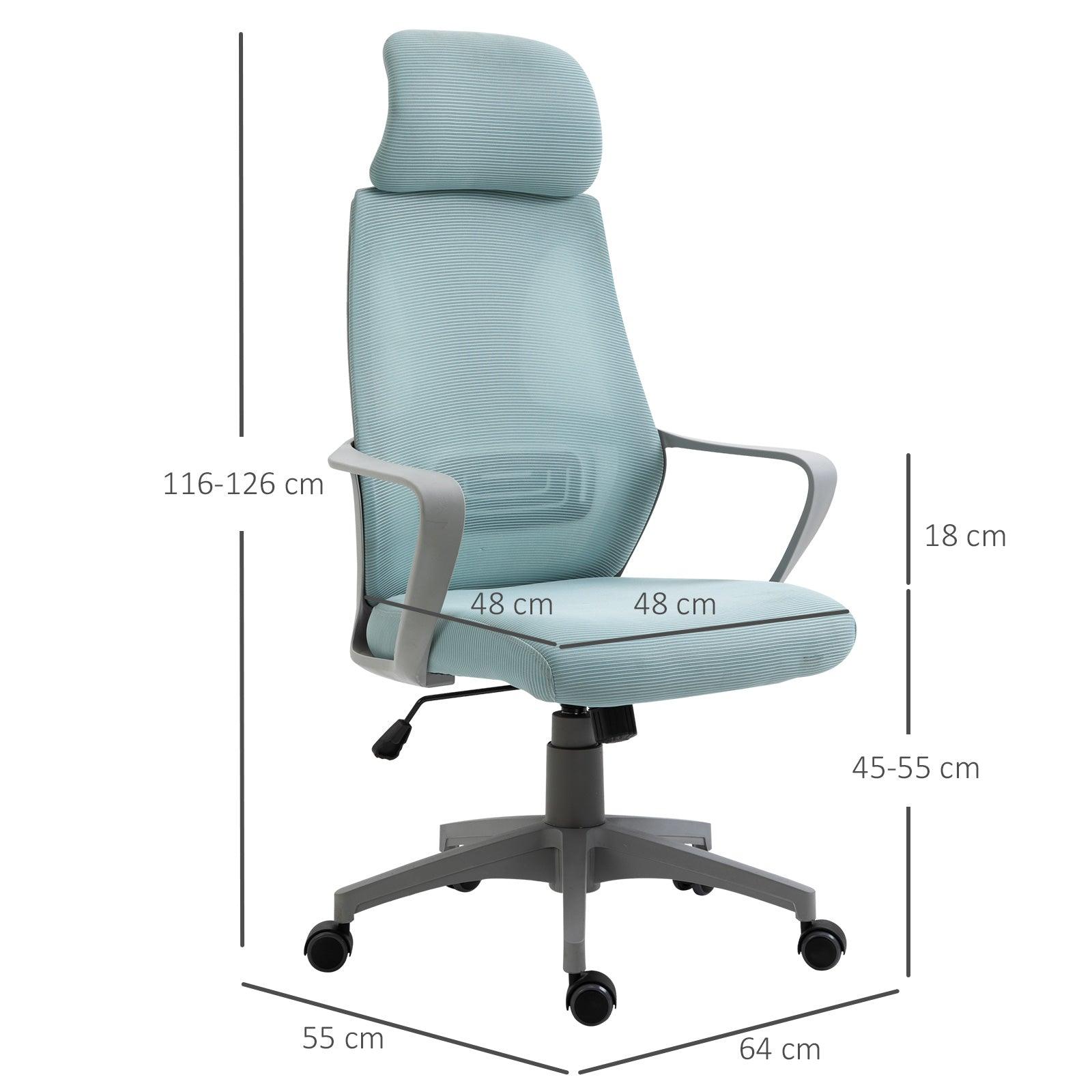 Vinsetto Blue Mesh High Back Office Chair - Adjustable Height - ALL4U RETAILER LTD