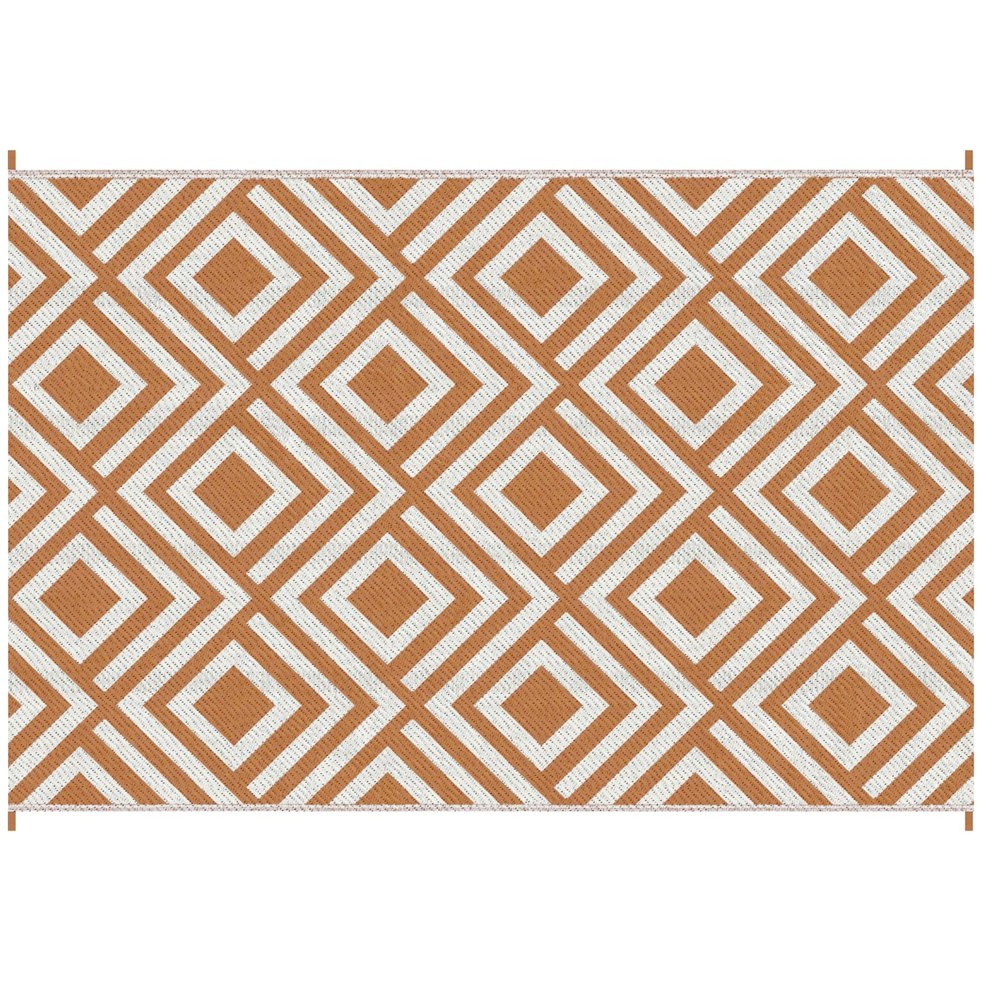 Outsunny Reversible Outdoor Rug - Waterproof Straw Mat - ALL4U RETAILER LTD