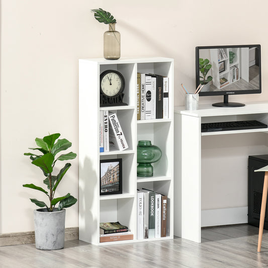 HOMCOM Modern White Seven-Cube Storage Bookcase - ALL4U RETAILER LTD