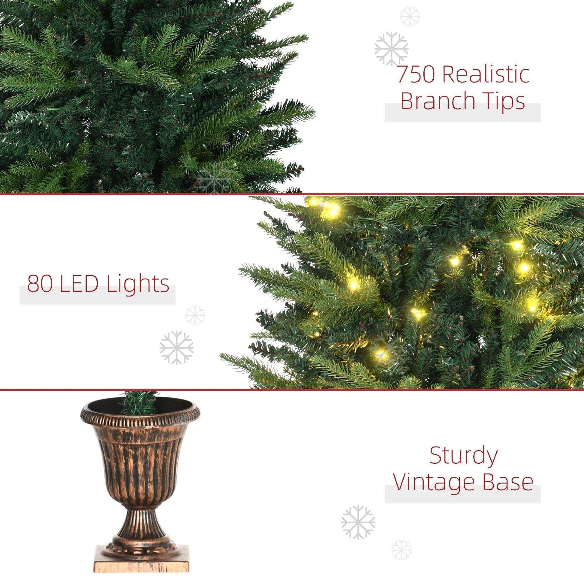 HOMCOM 1.2m Pre-Lit Christmas Tree - ALL4U RETAILER LTD