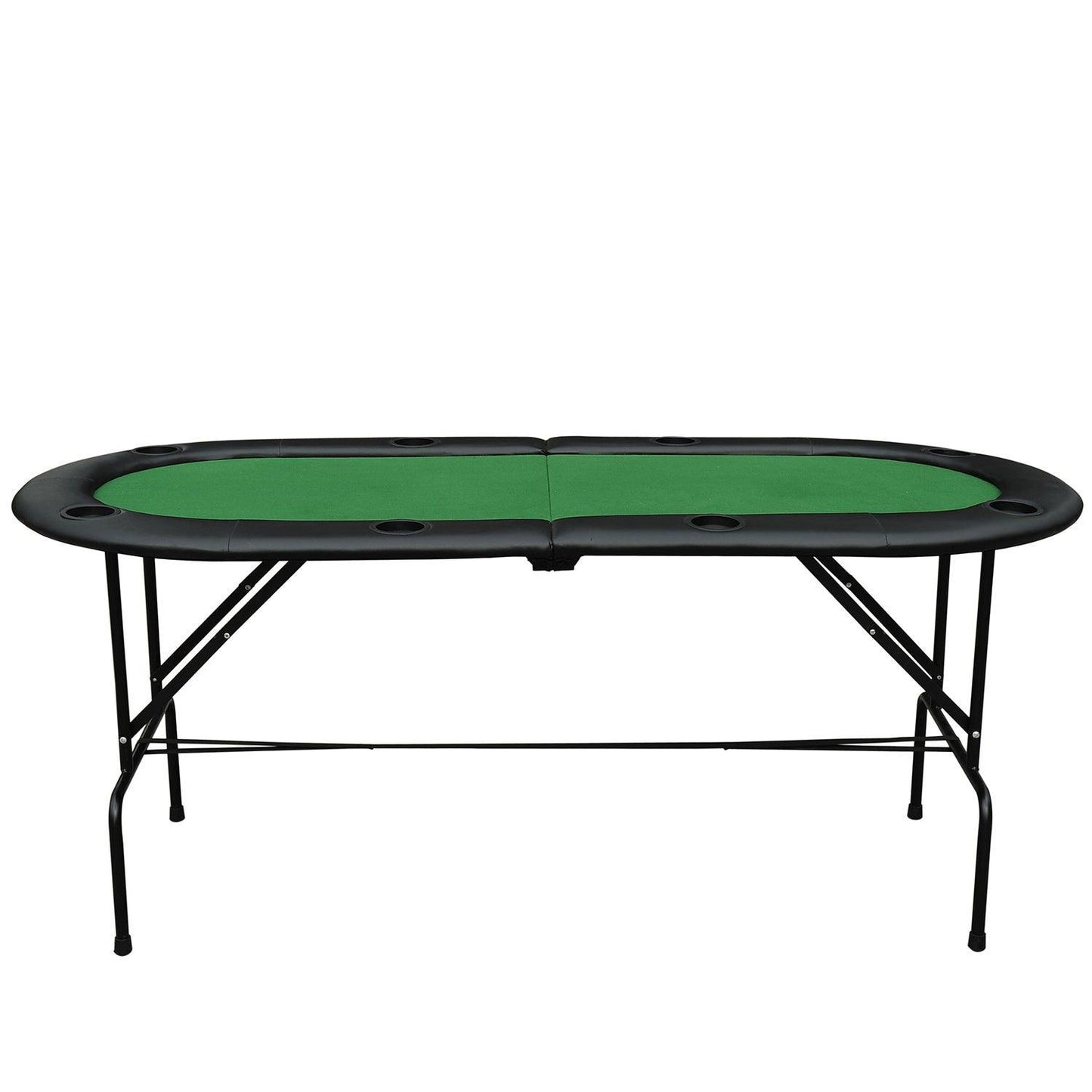 HOMCOM 1.83m Foldable Poker Table with Chip Trays and Drink Holders - ALL4U RETAILER LTD