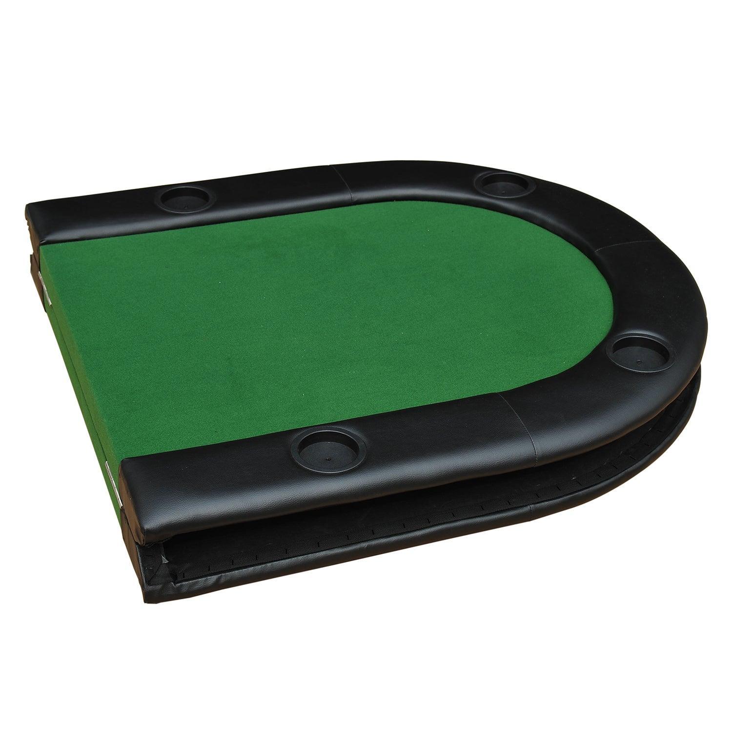 HOMCOM 1.83m Foldable Poker Table with Chip Trays and Drink Holders - ALL4U RETAILER LTD