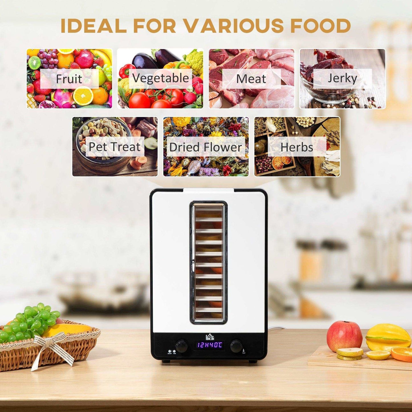 HOMCOM 11-Tier Food Dehydrator: Efficient & Versatile Drying - ALL4U RETAILER LTD