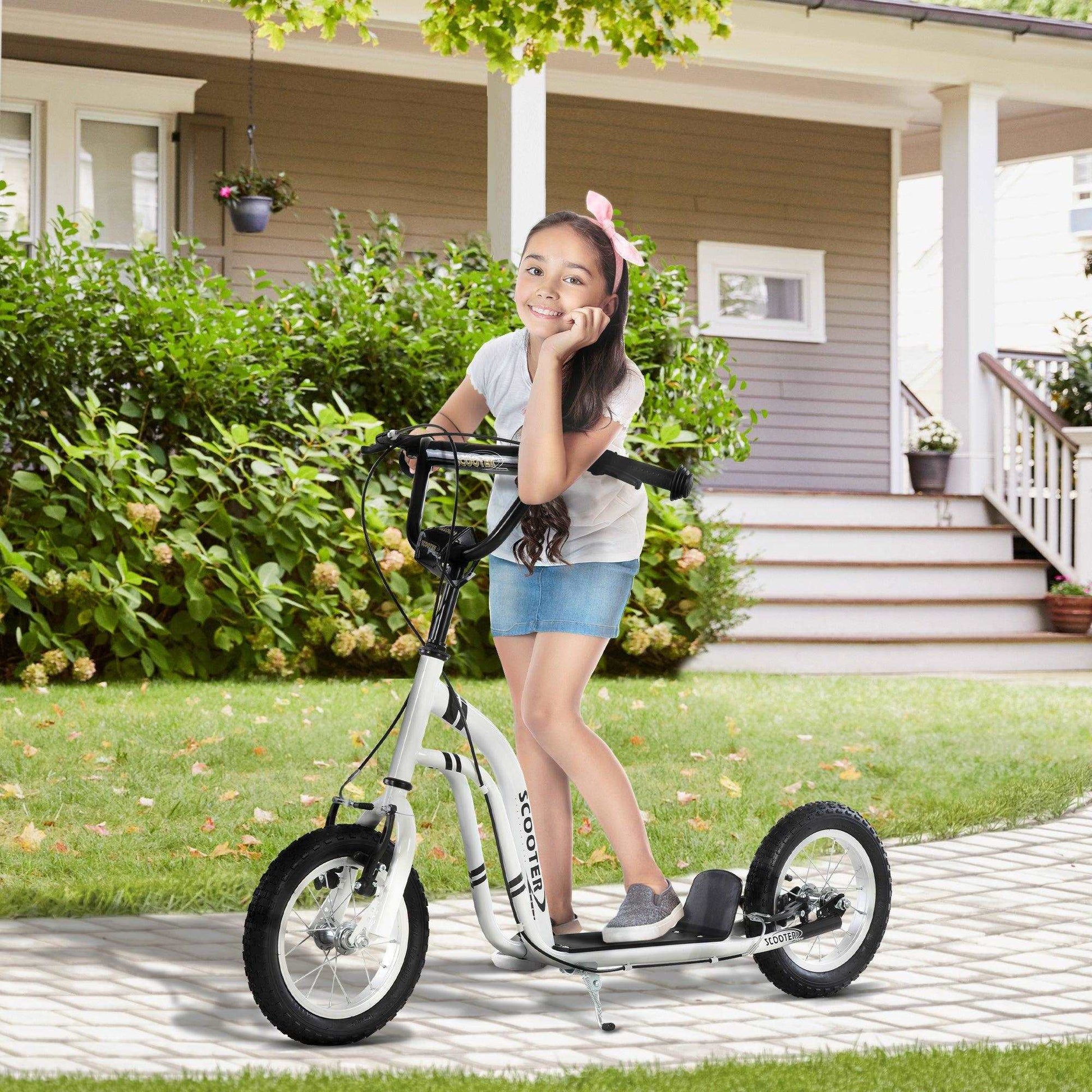 HOMCOM 12-Inch Youth Scooter with Dual Caliper Brakes - ALL4U RETAILER LTD