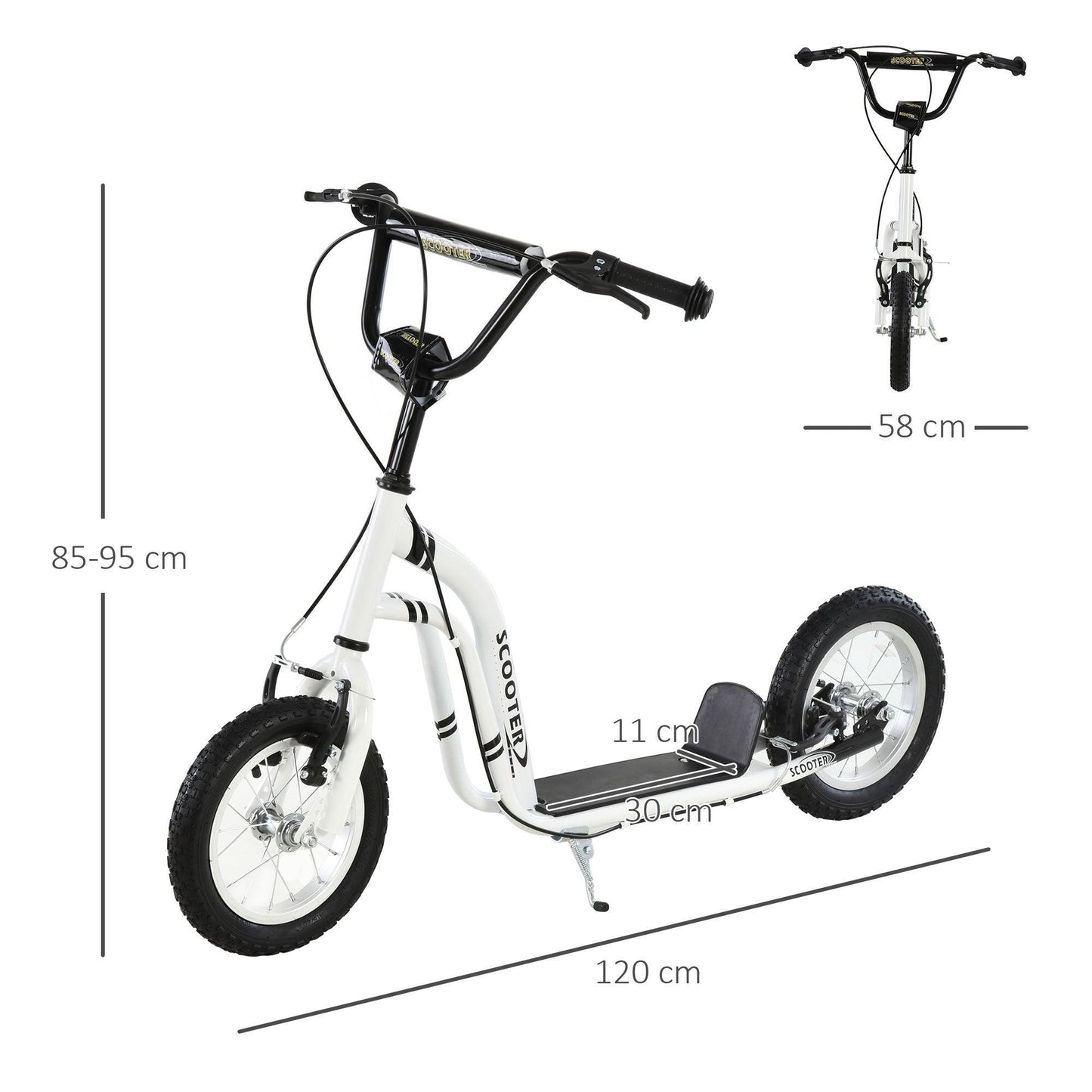 HOMCOM 12-Inch Youth Scooter with Dual Caliper Brakes - ALL4U RETAILER LTD