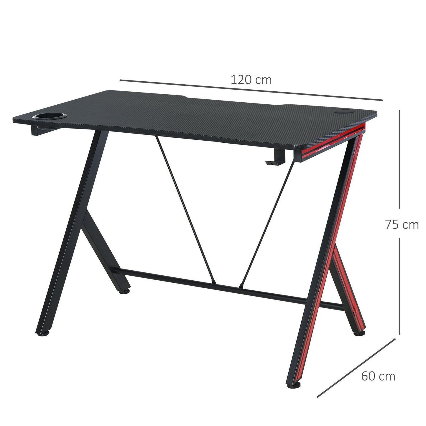 HOMCOM 120cm Gaming Desk - ALL4U RETAILER LTD