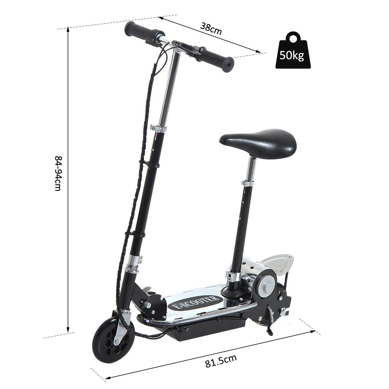 HOMCOM 120W Teens Electric Scooter, Black - ALL4U RETAILER LTD