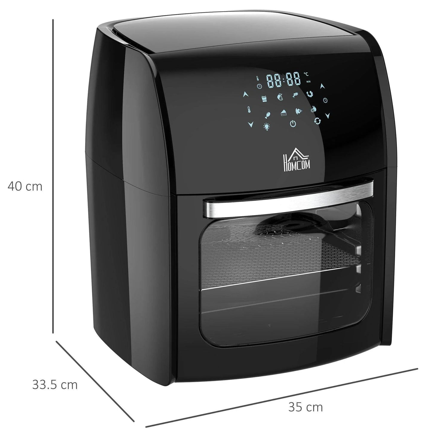 HOMCOM 12L Air Fryer Oven - 8 Functions, Timer - ALL4U RETAILER LTD