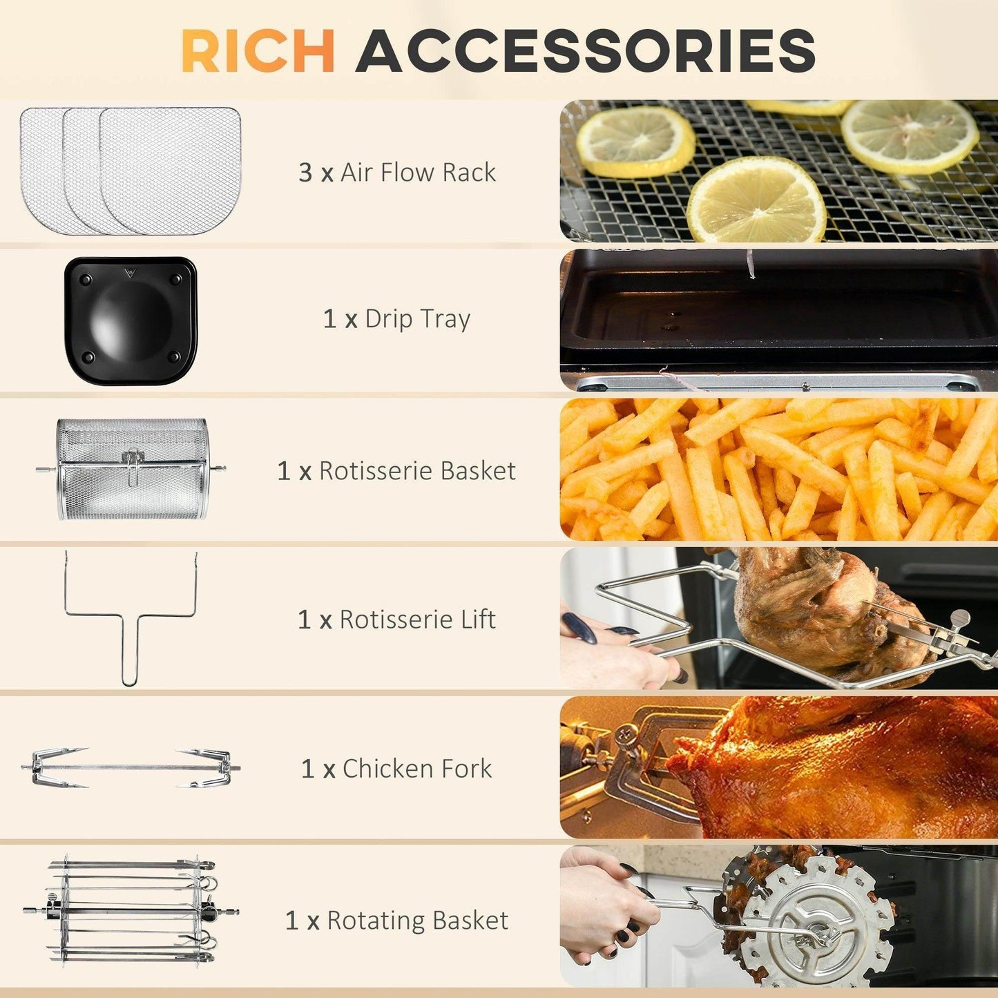 HOMCOM 12L Air Fryer Oven - 8 Functions, Timer - ALL4U RETAILER LTD