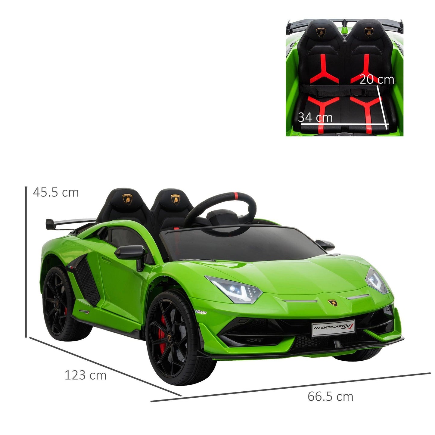 HOMCOM 12V Kids Electric Ride On Car - Lamborghini Aventador - ALL4U RETAILER LTD