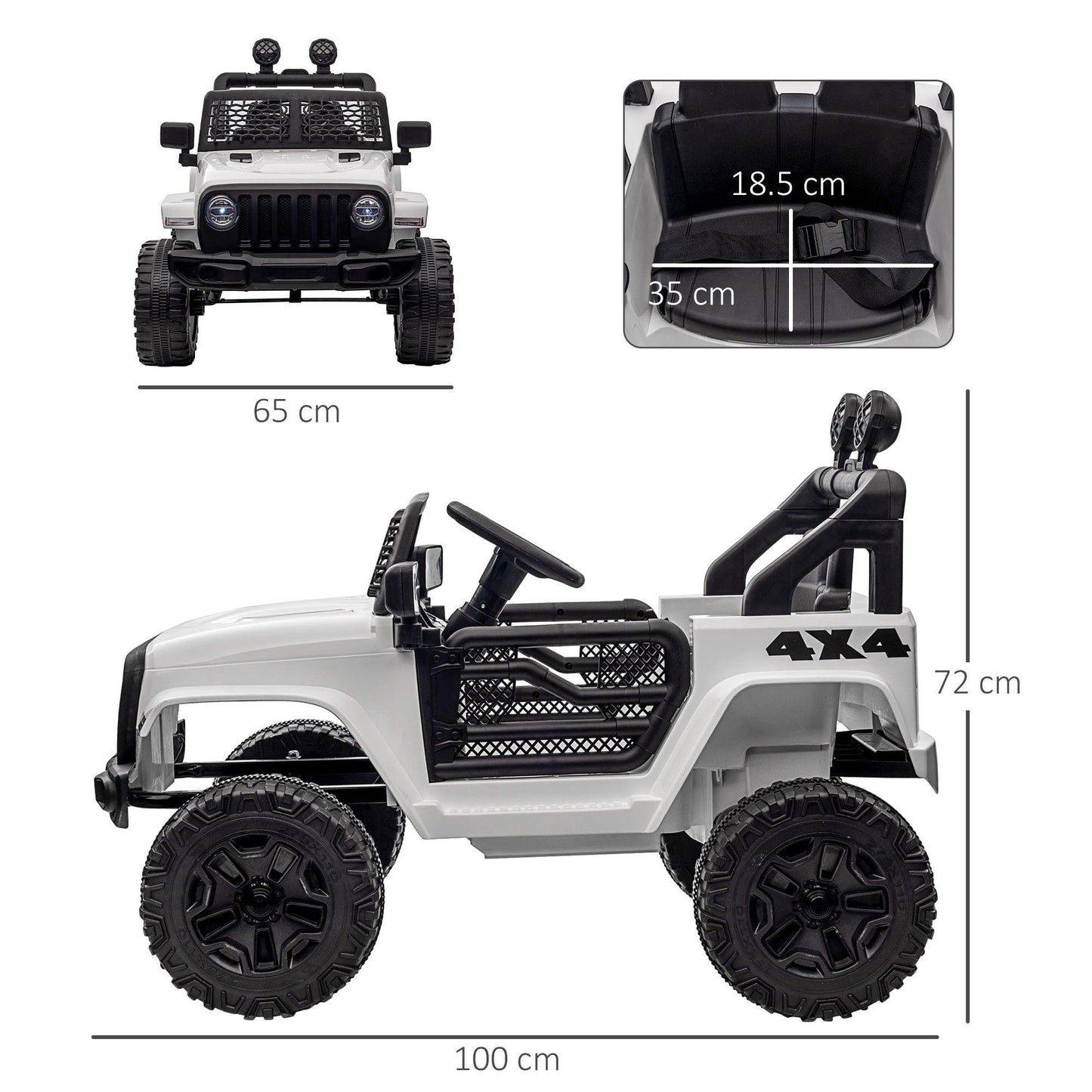 HOMCOM 12V Kids Electric Ride On Car: Off-Road - ALL4U RETAILER LTD