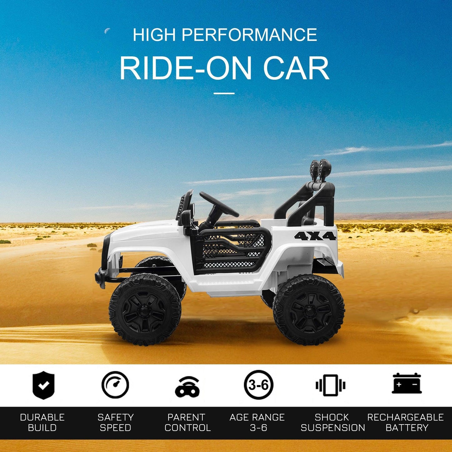 HOMCOM 12V Kids Electric Ride On Car: Off-Road - ALL4U RETAILER LTD