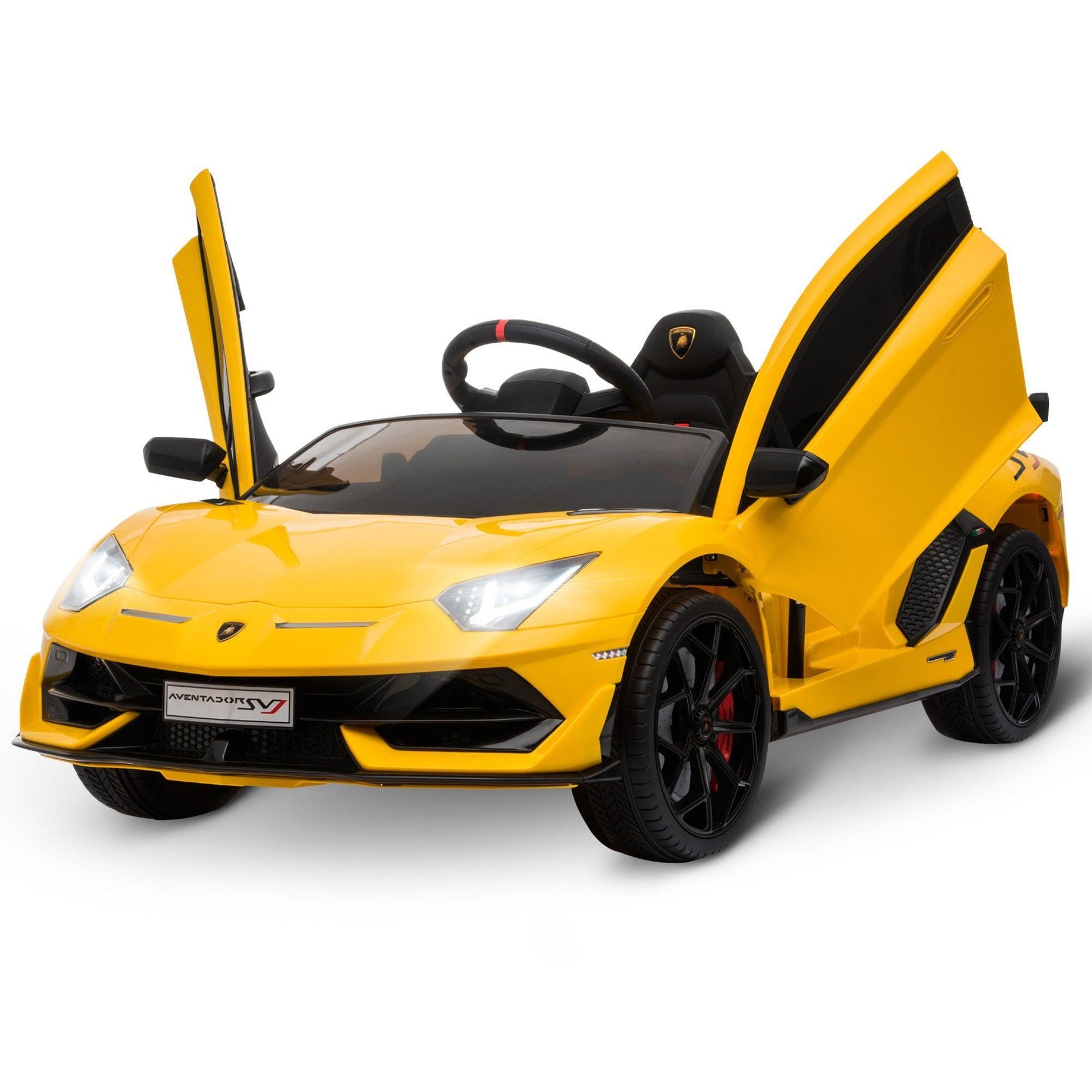 HOMCOM 12V Kids Electric Ride On Car - Yellow - ALL4U RETAILER LTD