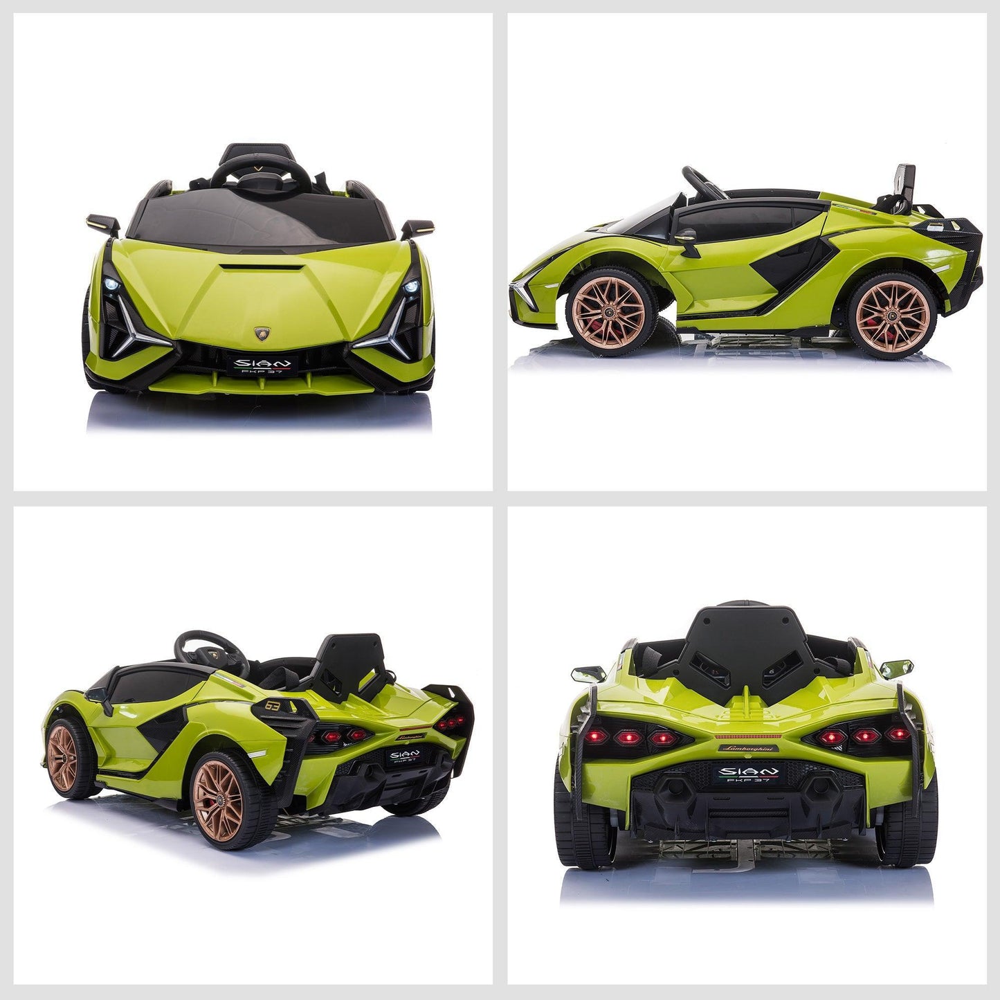 HOMCOM 12V Kids Ride On Car: Lamborghini SIAN (Green) - ALL4U RETAILER LTD