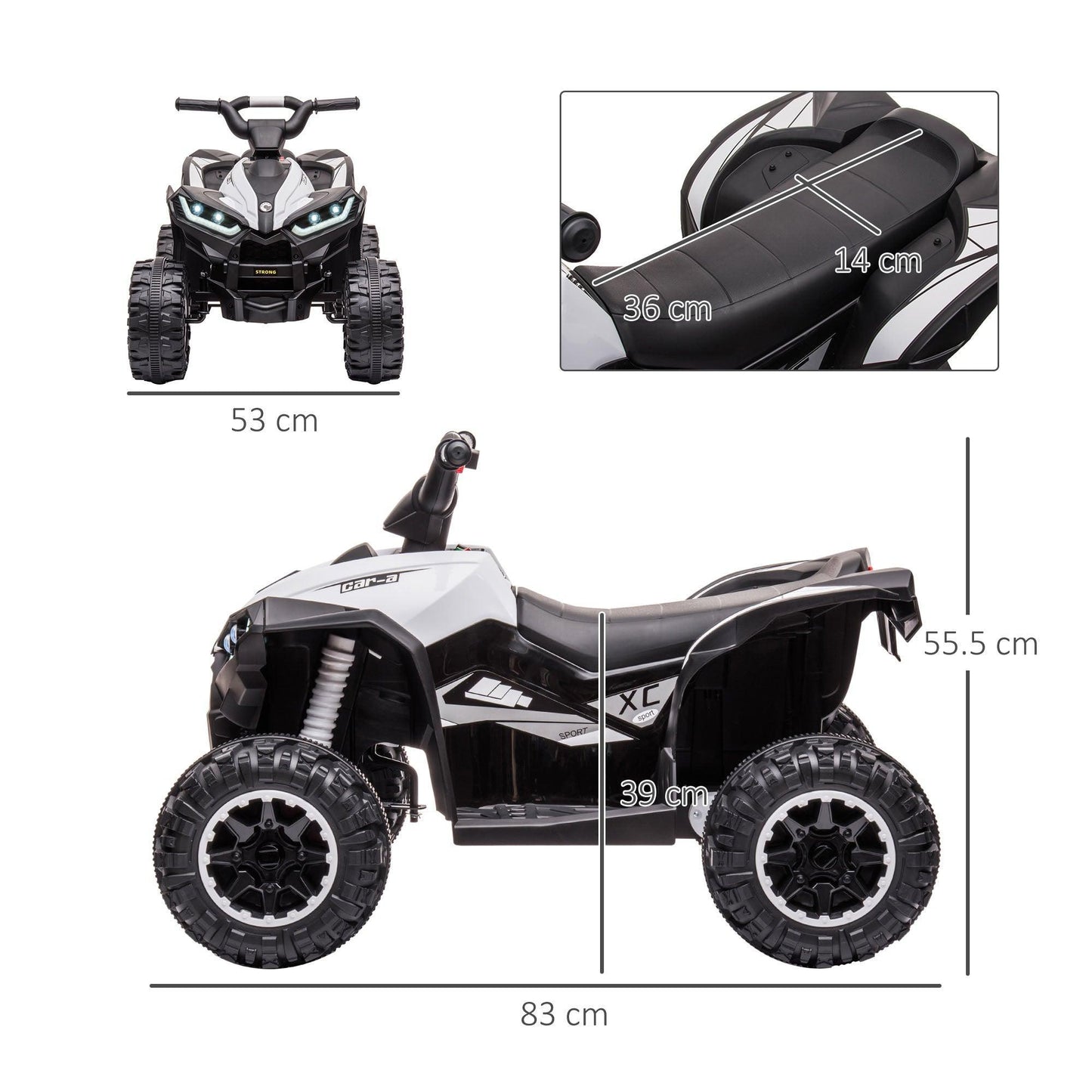 HOMCOM 12V Quad Bike: High/Low Speed, Forward/Reverse, Suspension - ALL4U RETAILER LTD