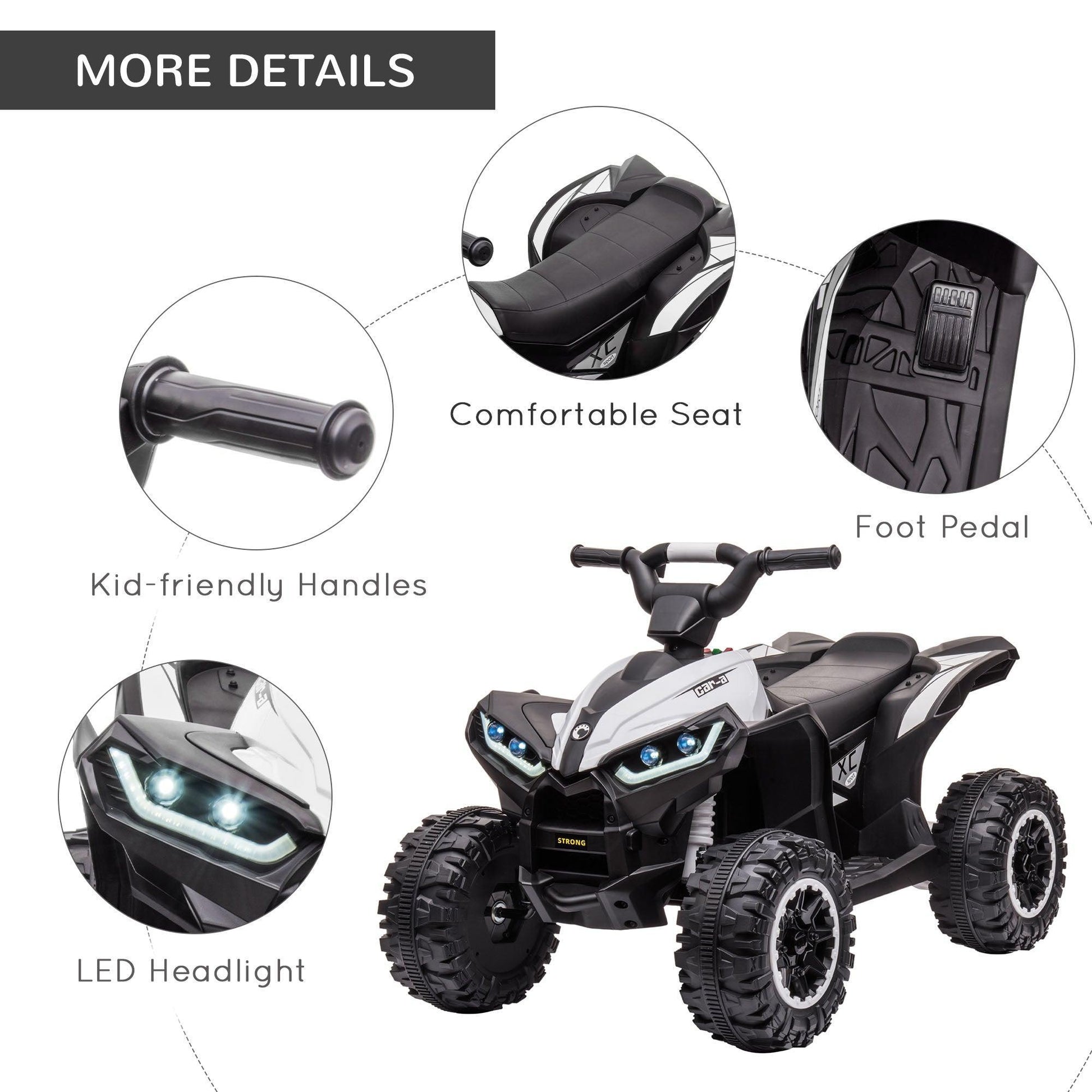 HOMCOM 12V Quad Bike: High/Low Speed, Forward/Reverse, Suspension - ALL4U RETAILER LTD