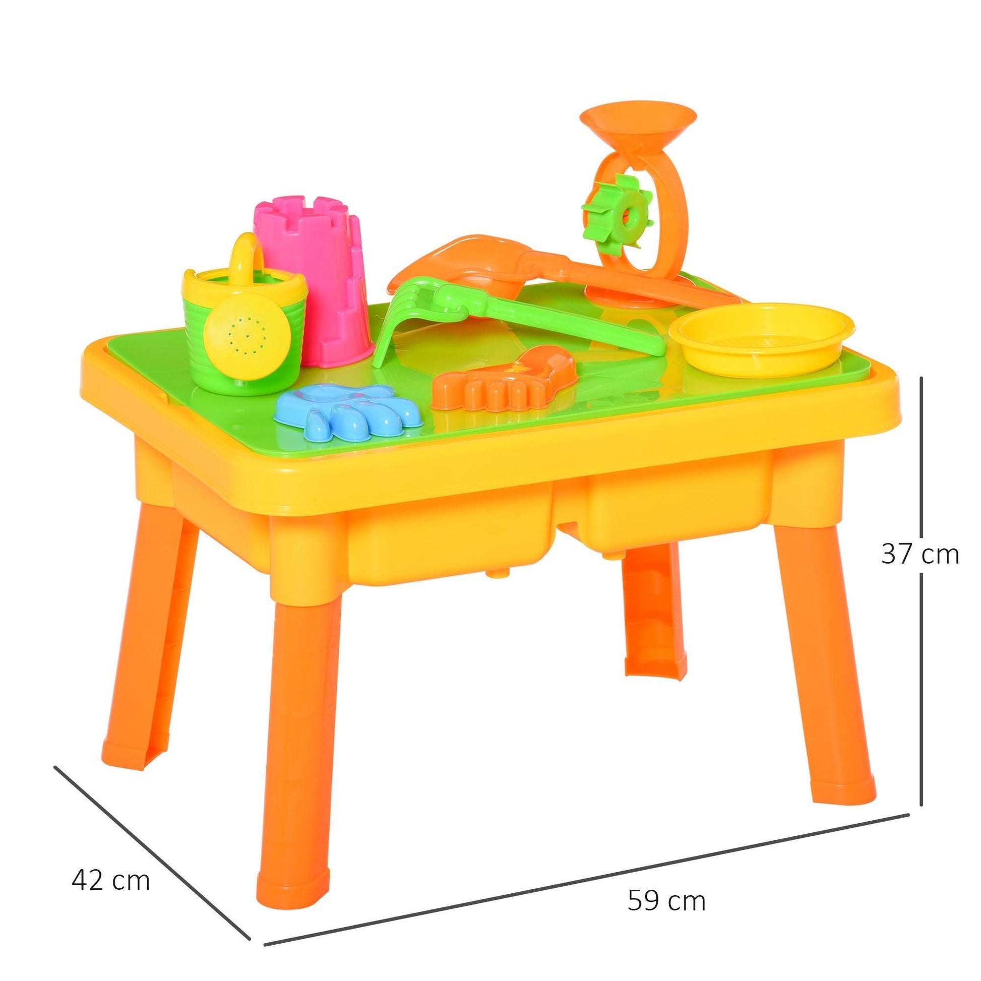 HOMCOM 2-in-1 Sand & Water Table: Fun Outdoor Set with Lid - ALL4U RETAILER LTD