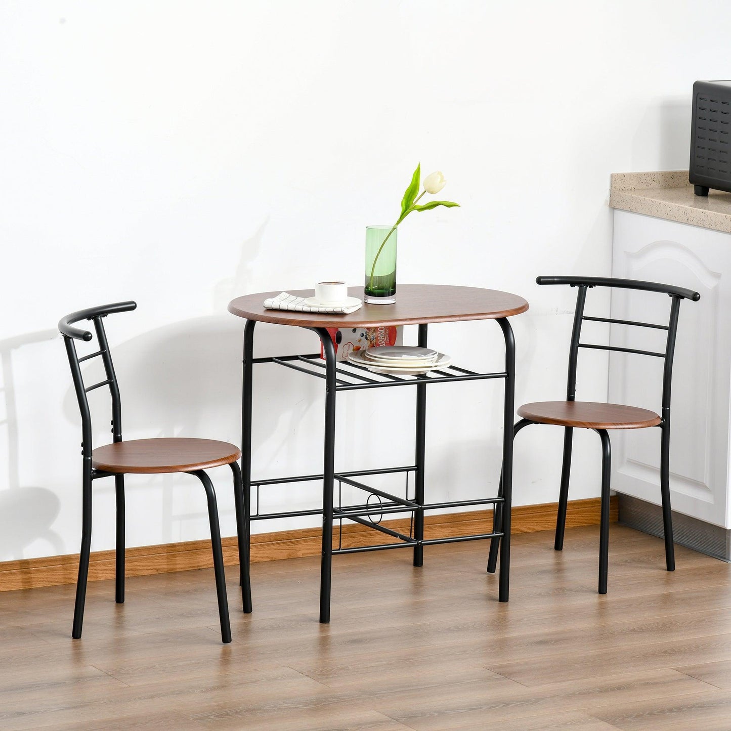 HOMCOM 2-Person Dining Set: Bar Stool & Table - ALL4U RETAILER LTD