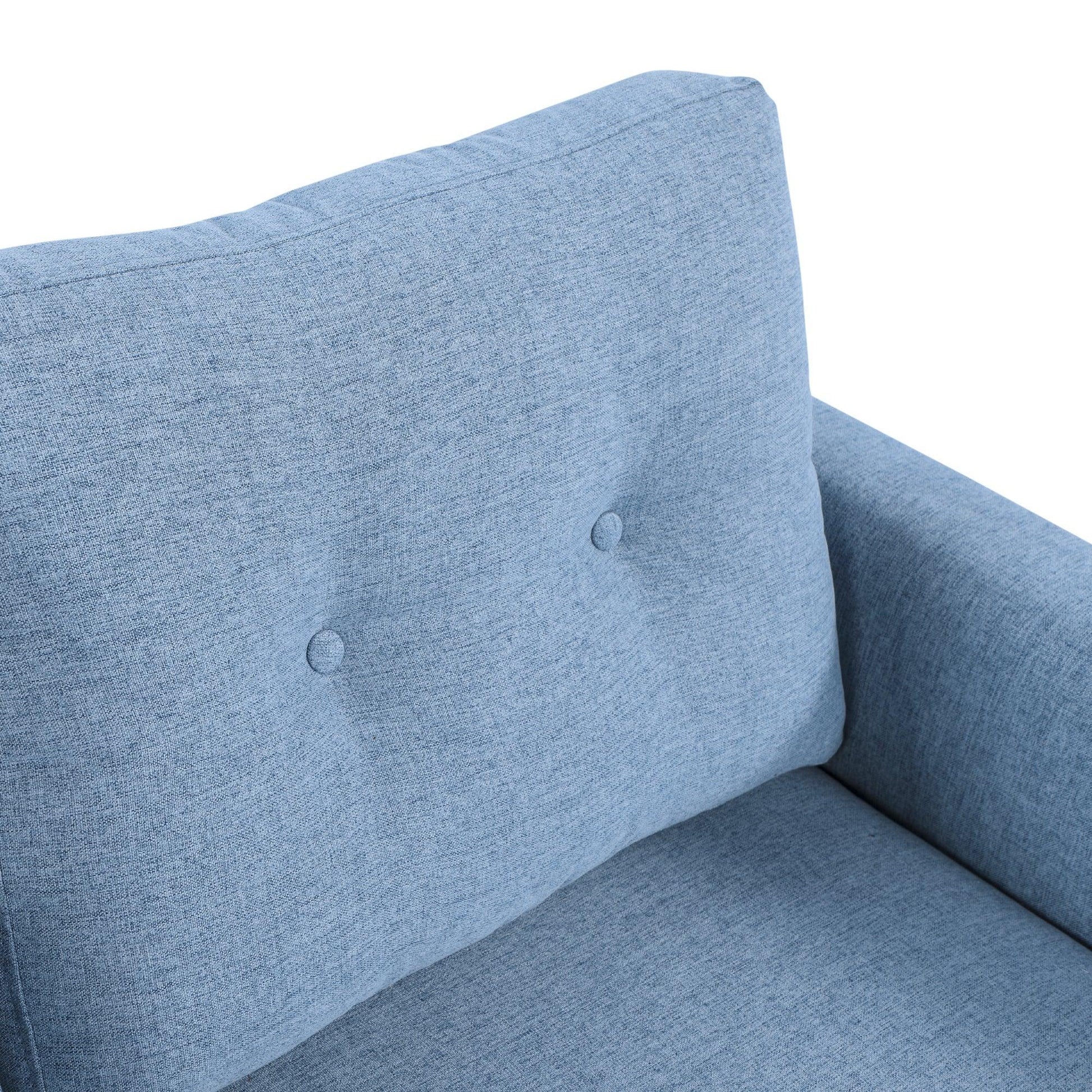 HOMCOM 2 Seat Sofa: Elegant Light Blue - ALL4U RETAILER LTD