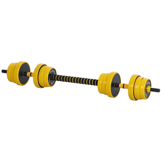 HOMCOM 20KG Adjustable Dumbbell & Barbell Set - Gym Essentials - ALL4U RETAILER LTD
