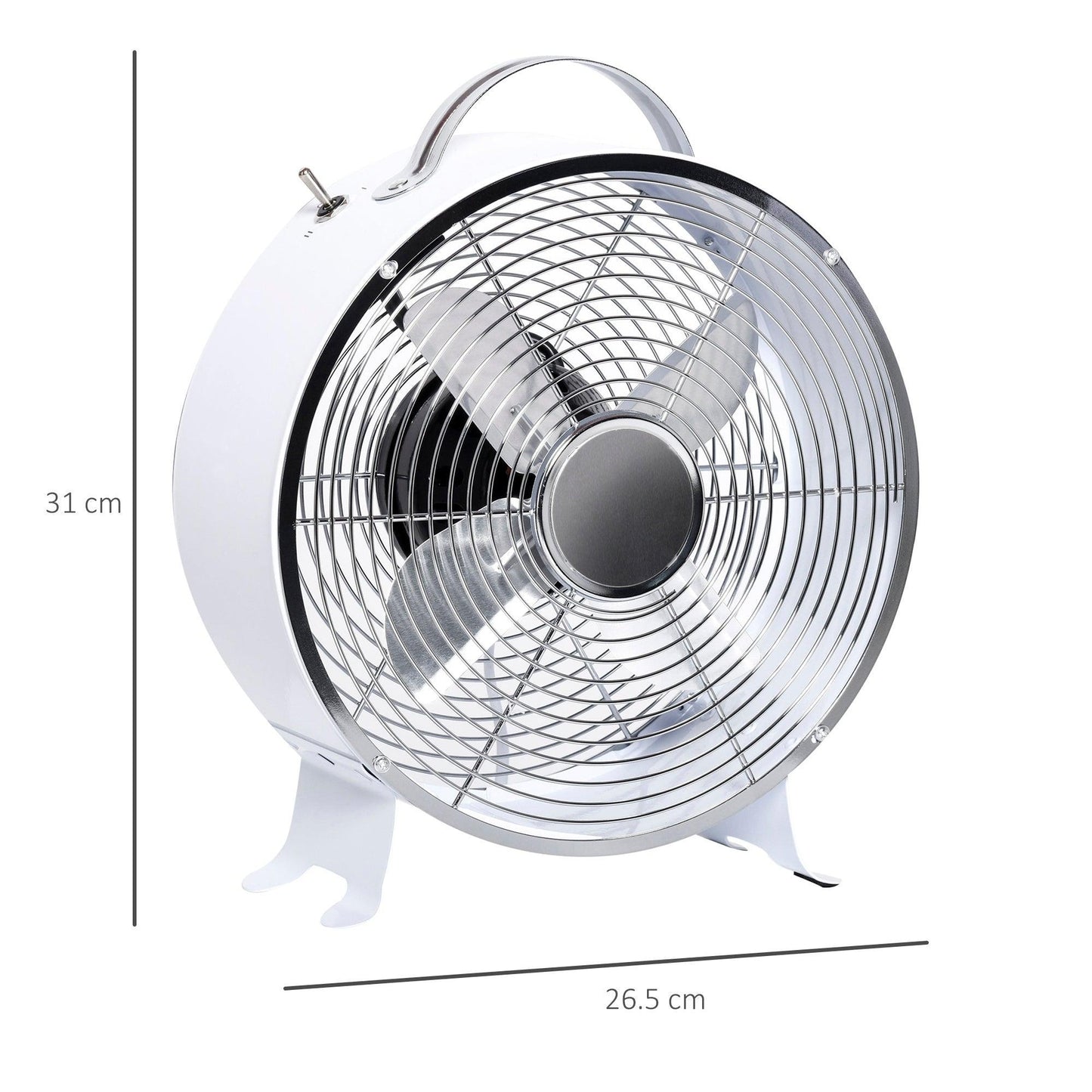 HOMCOM 26cm Desk Fan - Portable & Powerful Cooling - ALL4U RETAILER LTD