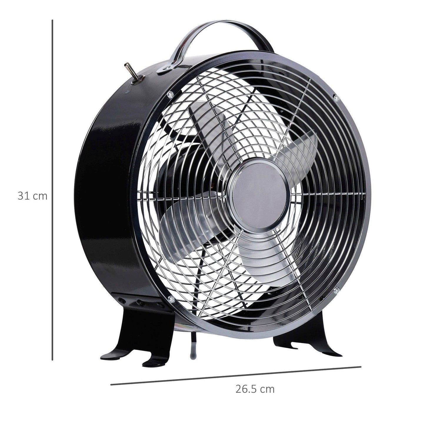 HOMCOM 26cm Electric Table Fan - Efficient and Portable - ALL4U RETAILER LTD