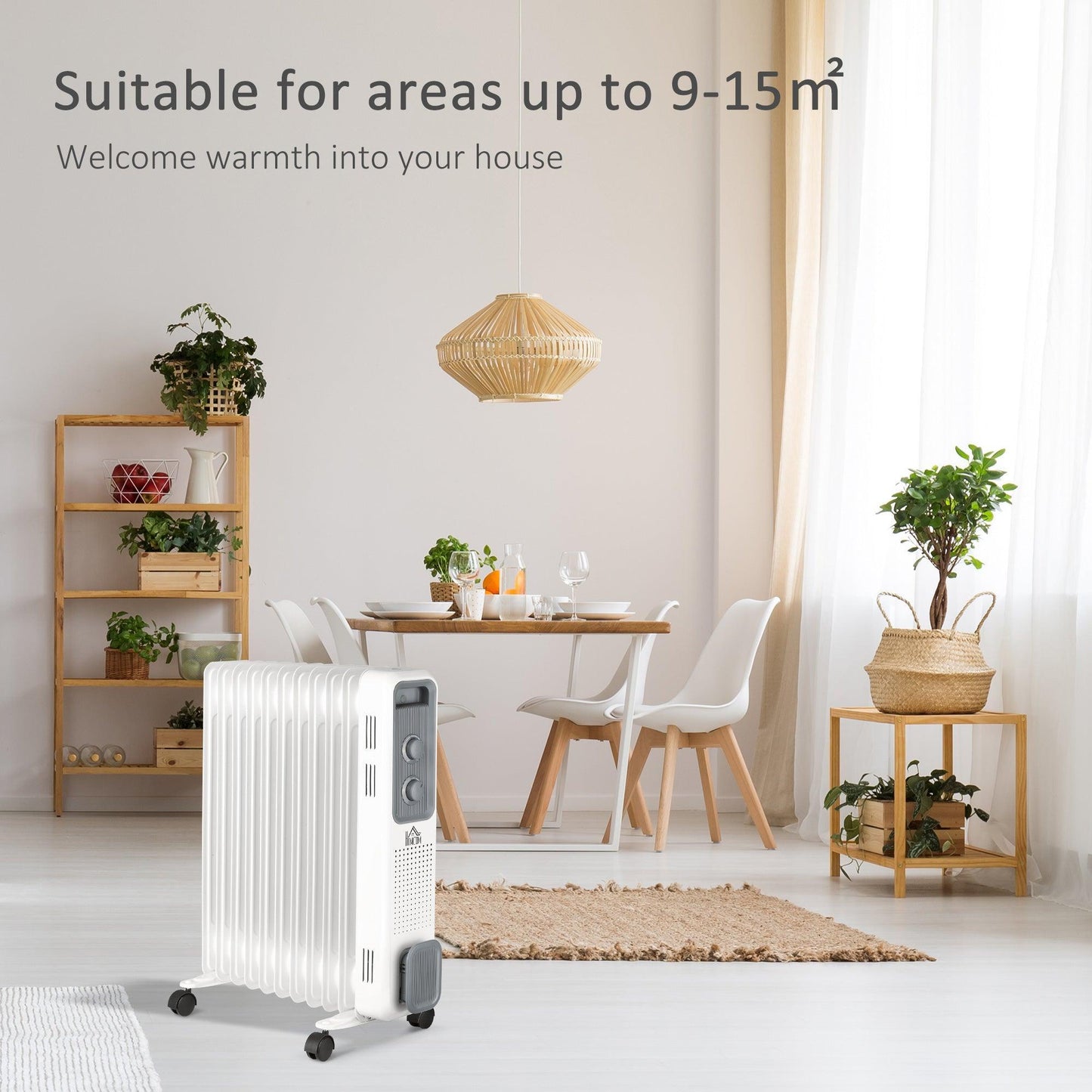 HOMCOM 2720W Oil Radiator: Adjustable Thermostat, Safe Power-Off - ALL4U RETAILER LTD