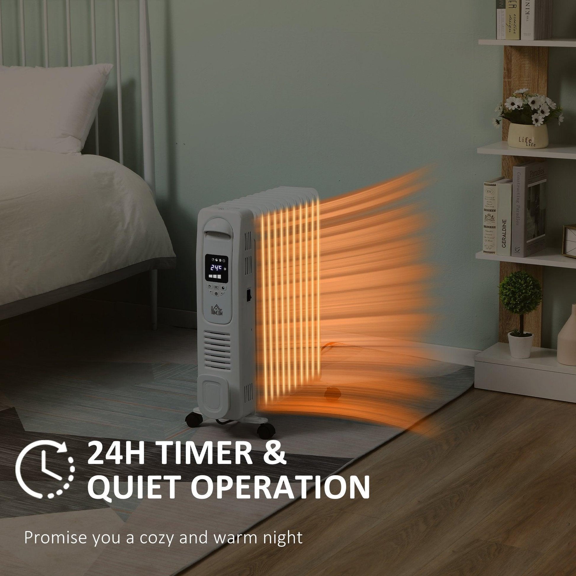 HOMCOM 2720W Oil Radiator: Remote Control, LED Display - ALL4U RETAILER LTD