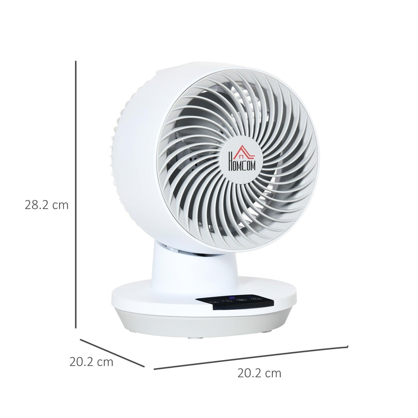 HOMCOM 28cm Desk Fan: 3 Speed, Remote, Portable Cooling, White - ALL4U RETAILER LTD
