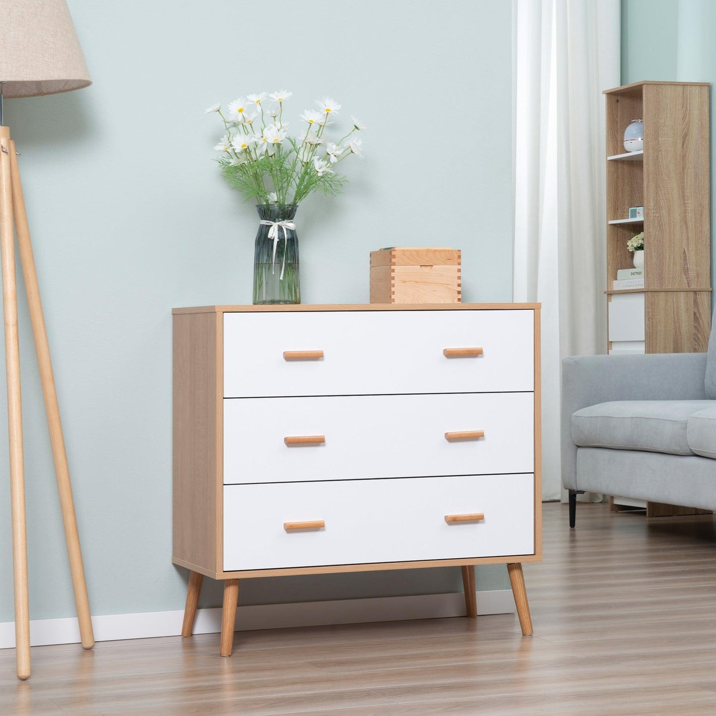 HOMCOM 3-Drawer Chest: Simple & Spacious - ALL4U RETAILER LTD