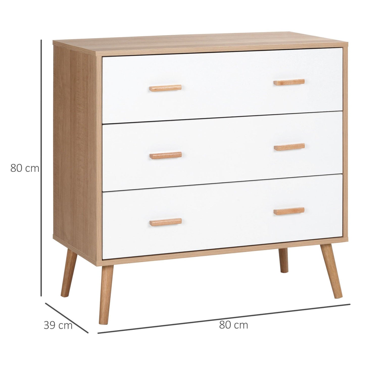 HOMCOM 3-Drawer Chest: Simple & Spacious - ALL4U RETAILER LTD