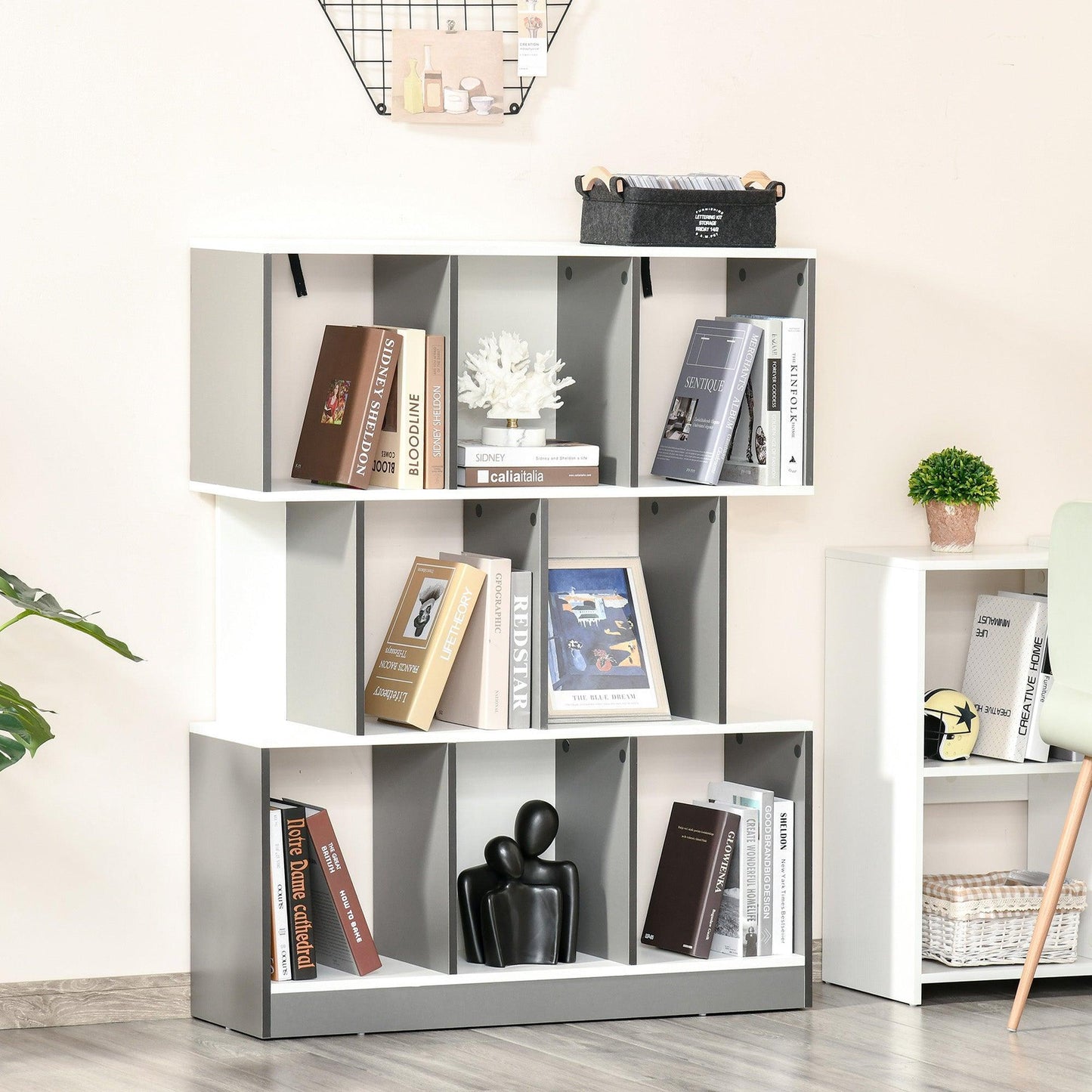 HOMCOM 3-Tier Bookshelf: Contemporary, Safe, Stylish. - ALL4U RETAILER LTD