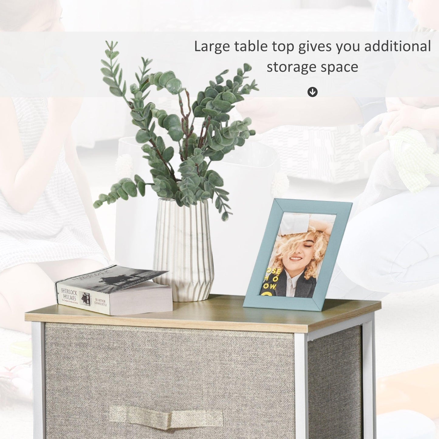 HOMCOM 3-Tier Linen Drawer Cabinet: Neat & Versatile Storage - ALL4U RETAILER LTD