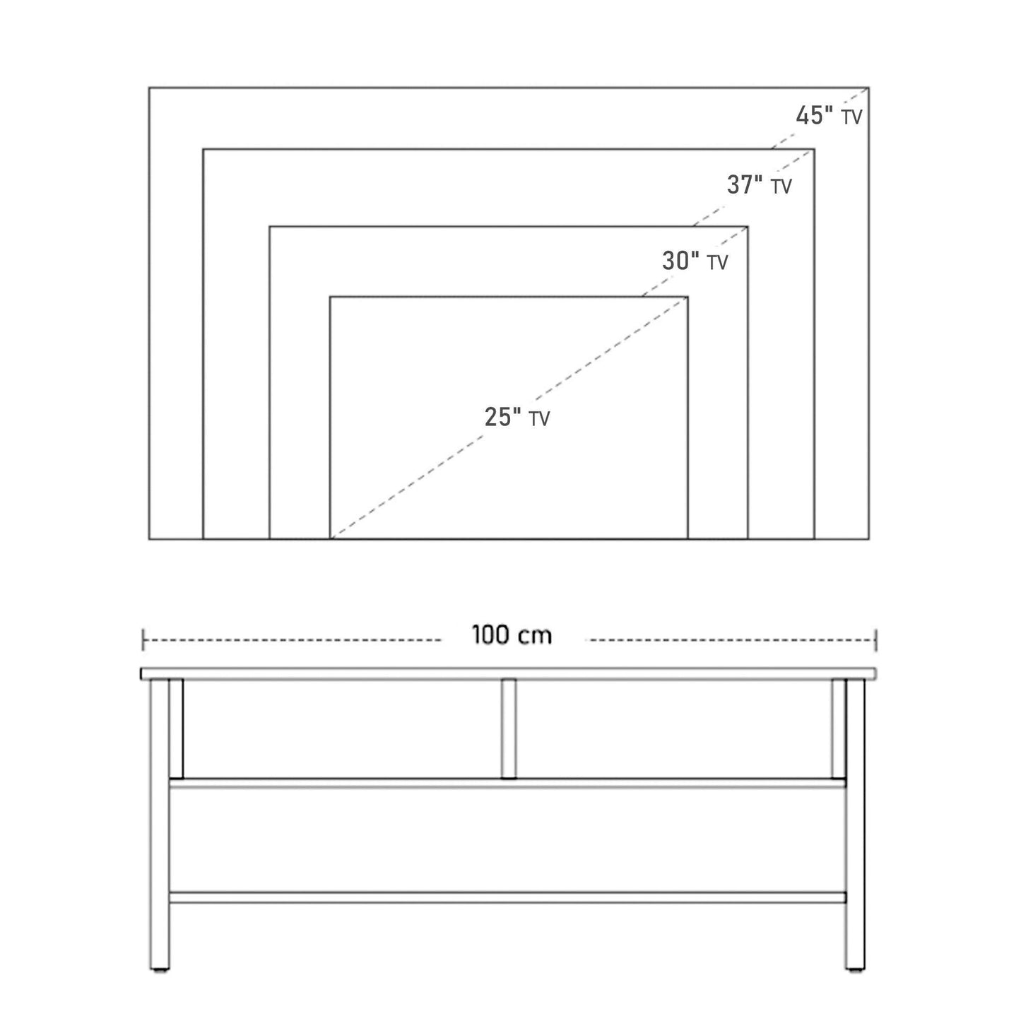 HOMCOM 3-Tier Rubber Wood TV Unit - Black/Brown - ALL4U RETAILER LTD