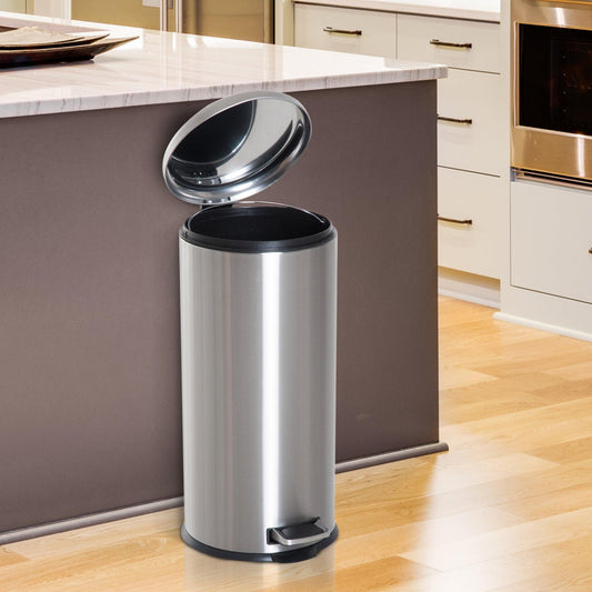 HOMCOM 30L Stainless Steel Kitchen Pedal Bin - ALL4U RETAILER LTD