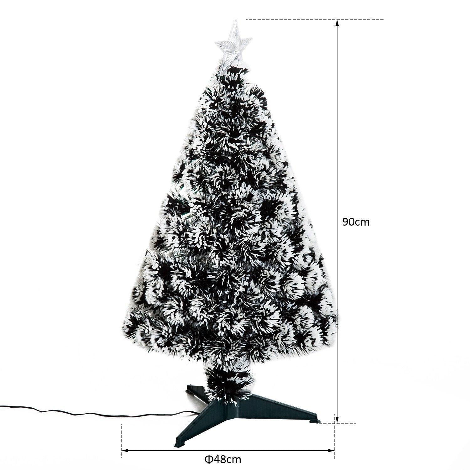 HOMCOM Green/White Prelit 3ft Christmas Tree with LEDs - ALL4U RETAILER LTD
