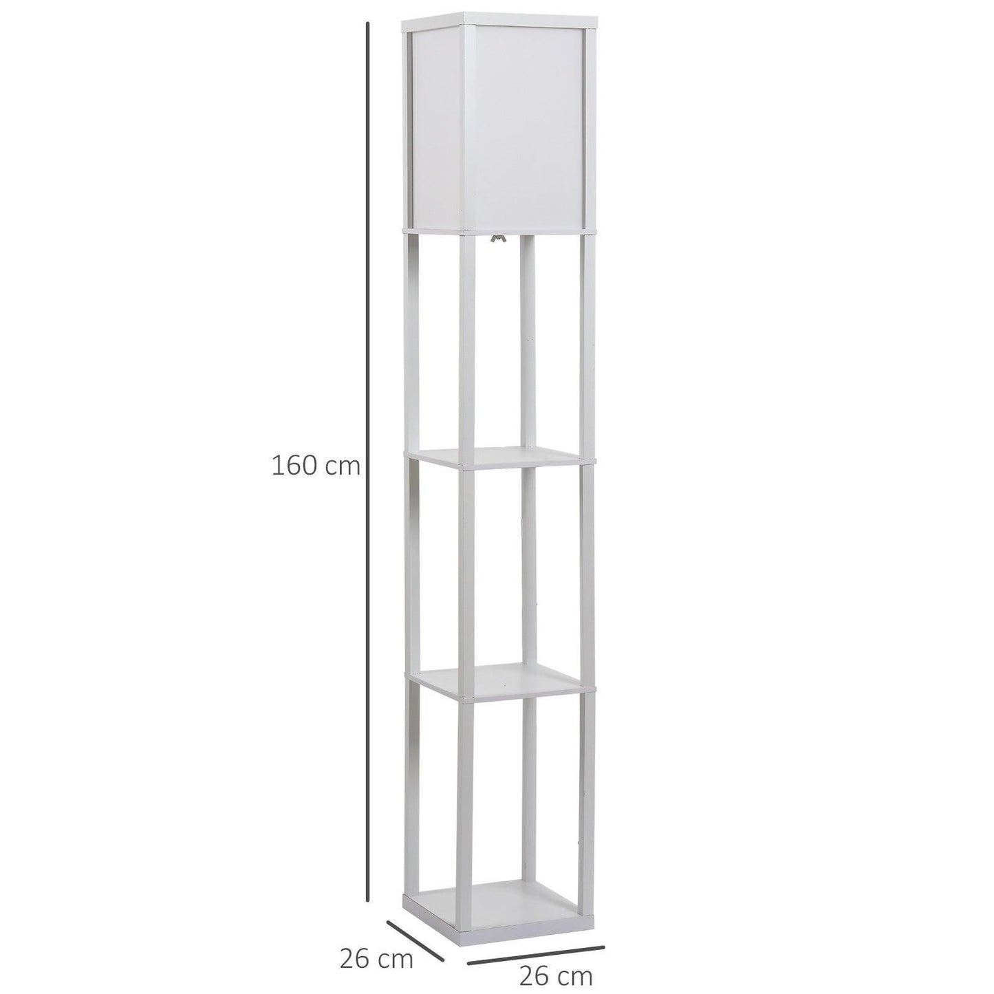 HOMCOM 4-Tier White Floor Lamp - ALL4U RETAILER LTD