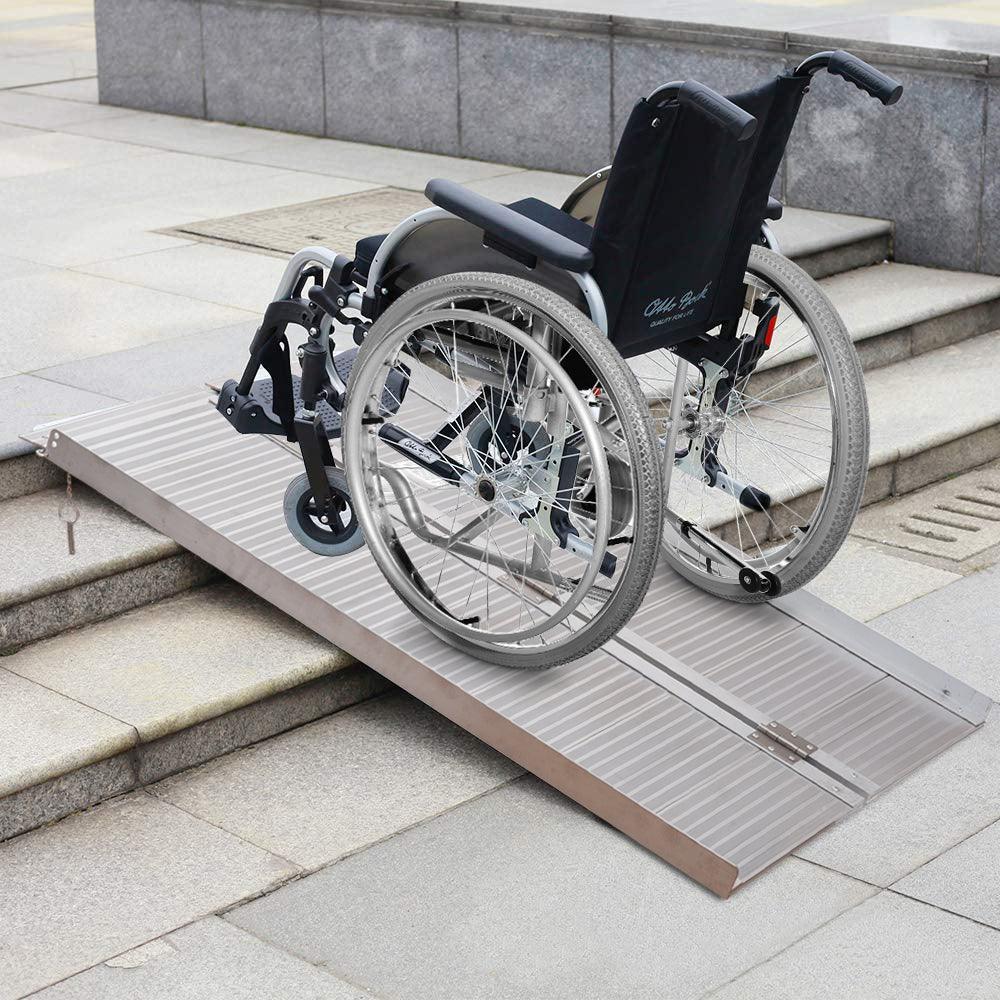 HOMCOM 40 Folding Aluminum Ramp for Mobility - ALL4U RETAILER LTD