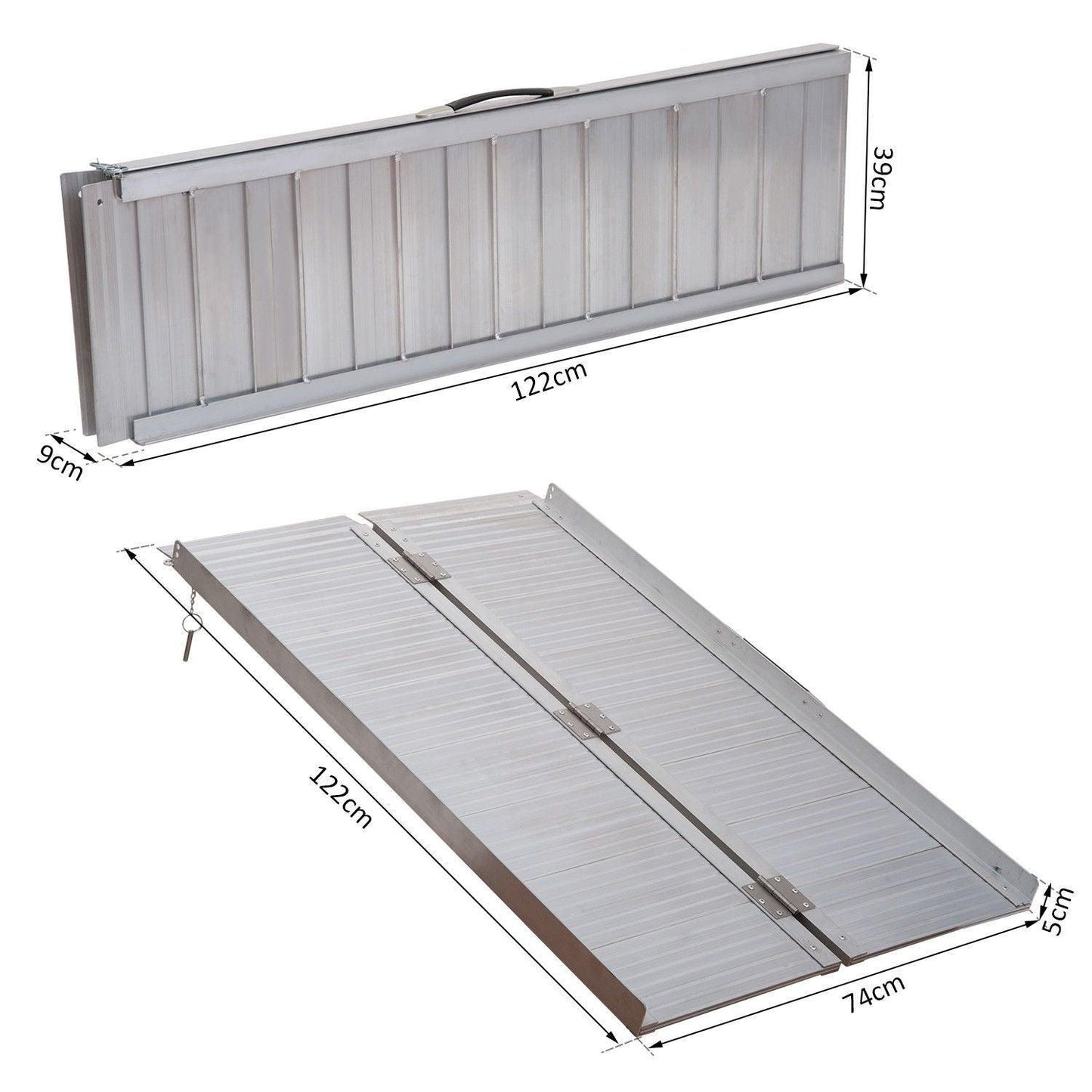 HOMCOM 40 Folding Aluminum Ramp for Mobility - ALL4U RETAILER LTD